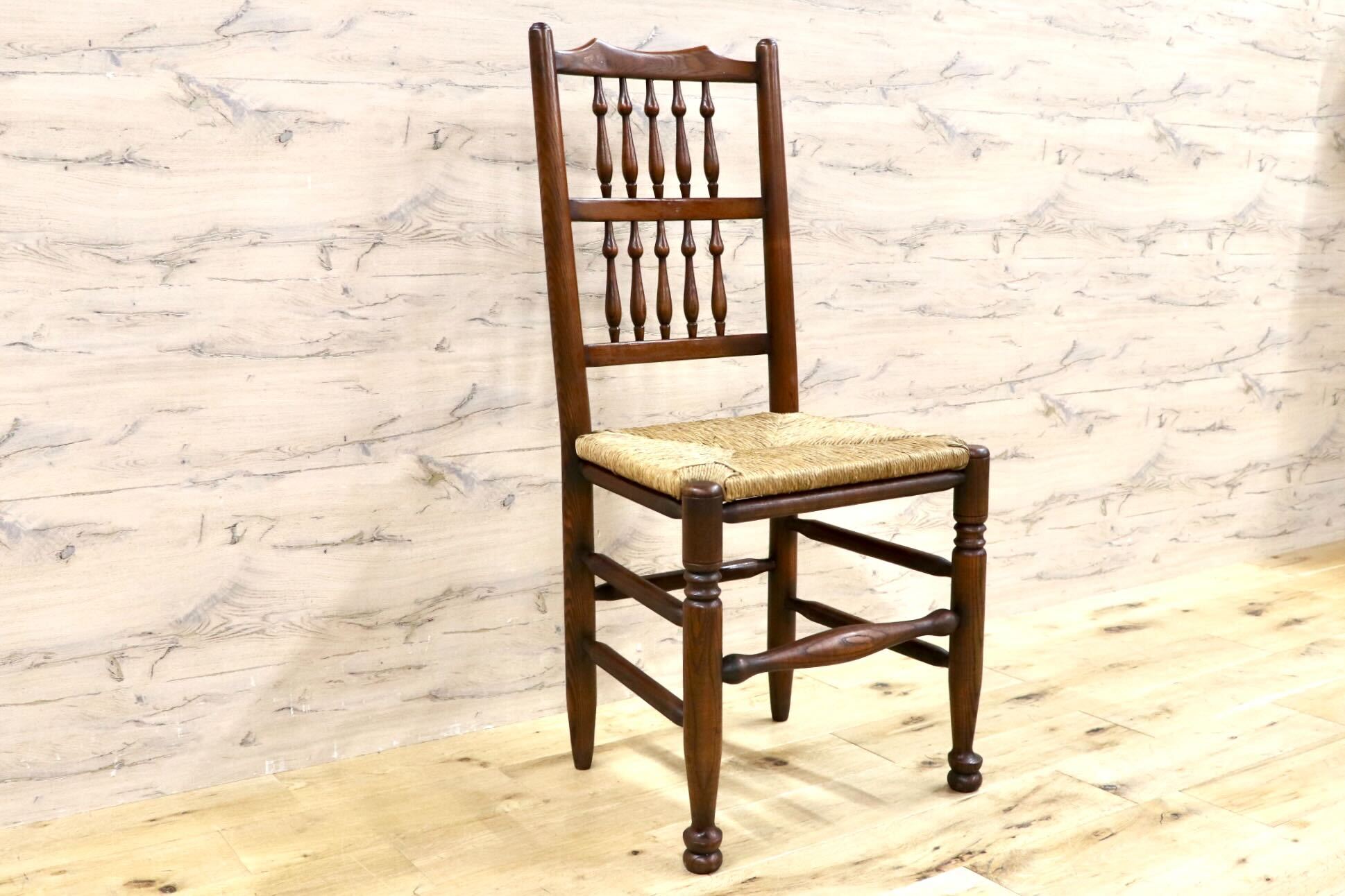 GMHS454C○英国 アンティーク スピンドルバック ダイニングチェア 椅子 オーク無垢材 クラシック 輸入家具 在庫品