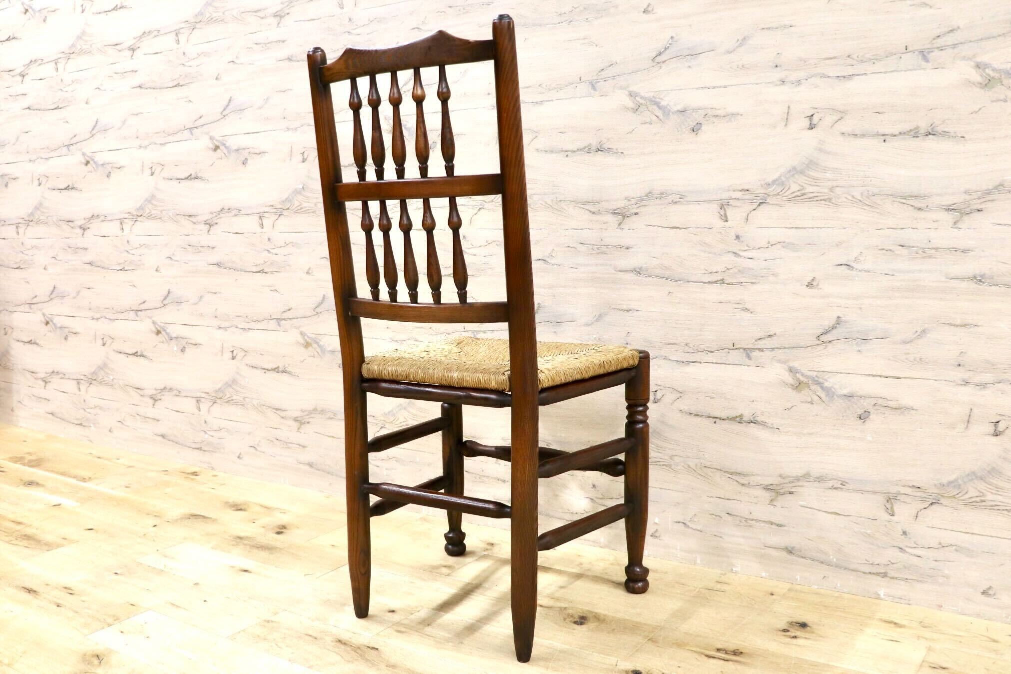 GMHS454C○英国 アンティーク スピンドルバック ダイニングチェア 椅子 オーク無垢材 クラシック 輸入家具 在庫品