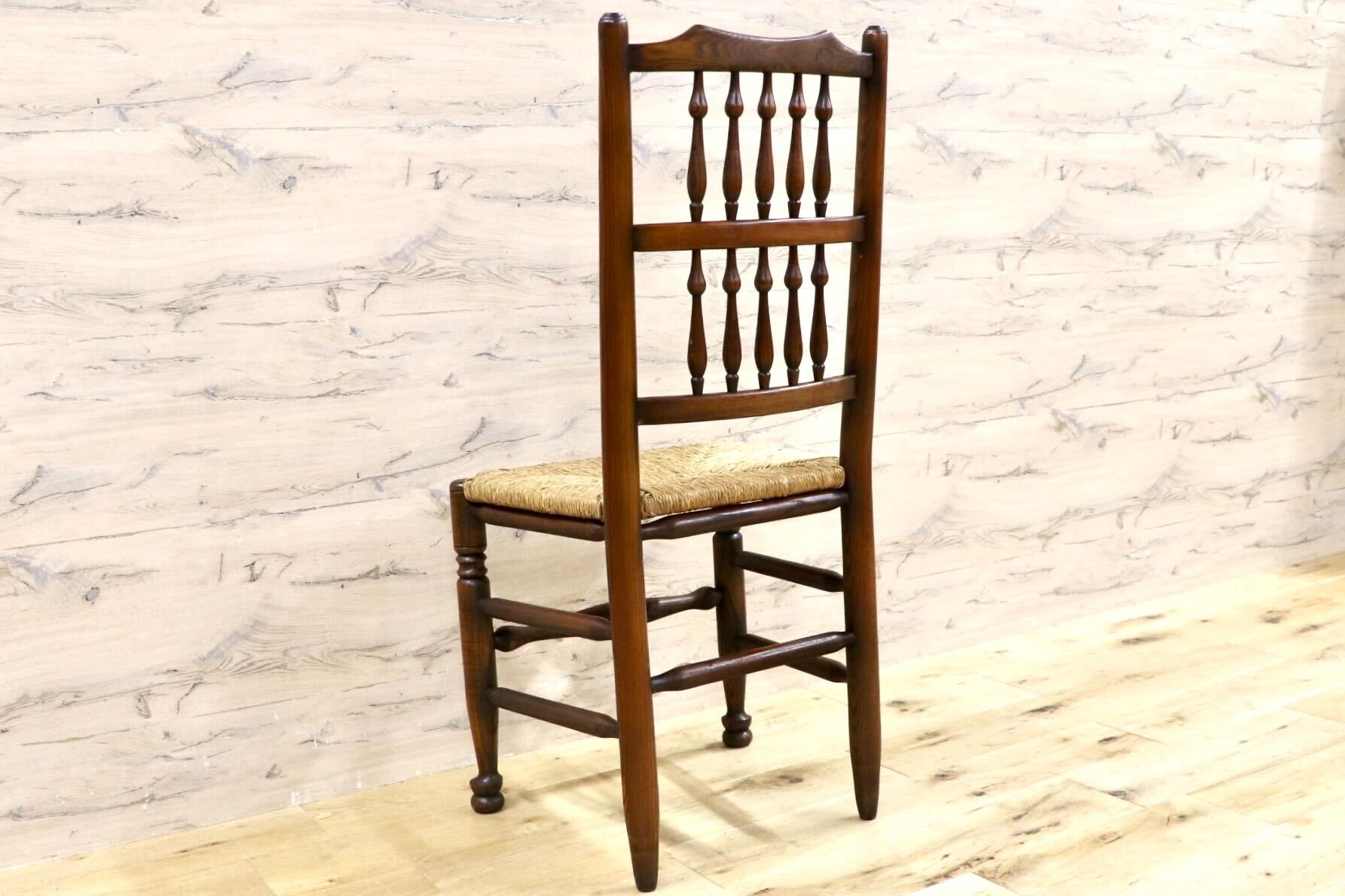 GMHS454C○英国 アンティーク スピンドルバック ダイニングチェア 椅子 オーク無垢材 クラシック 輸入家具 在庫品