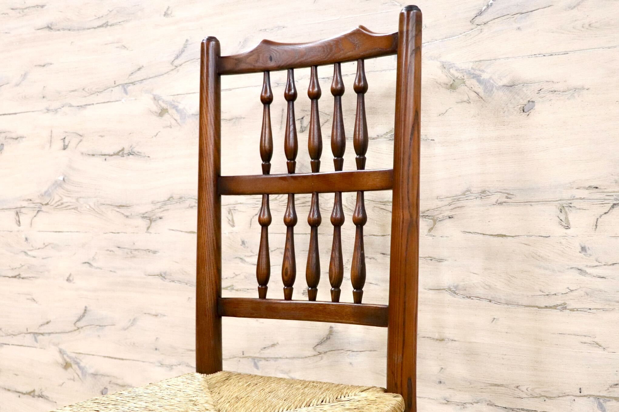 GMHS454C○英国 アンティーク スピンドルバック ダイニングチェア 椅子 オーク無垢材 クラシック 輸入家具 在庫品