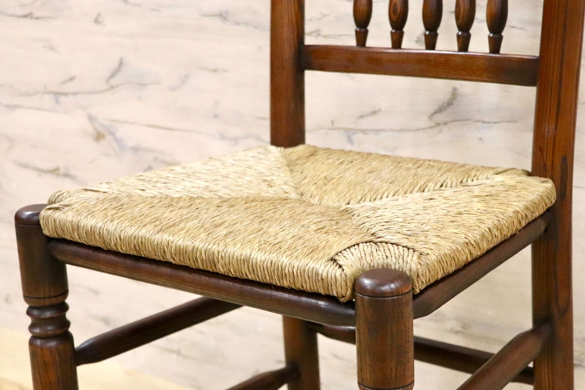 GMHS454C○英国 アンティーク スピンドルバック ダイニングチェア 椅子 オーク無垢材 クラシック 輸入家具 在庫品