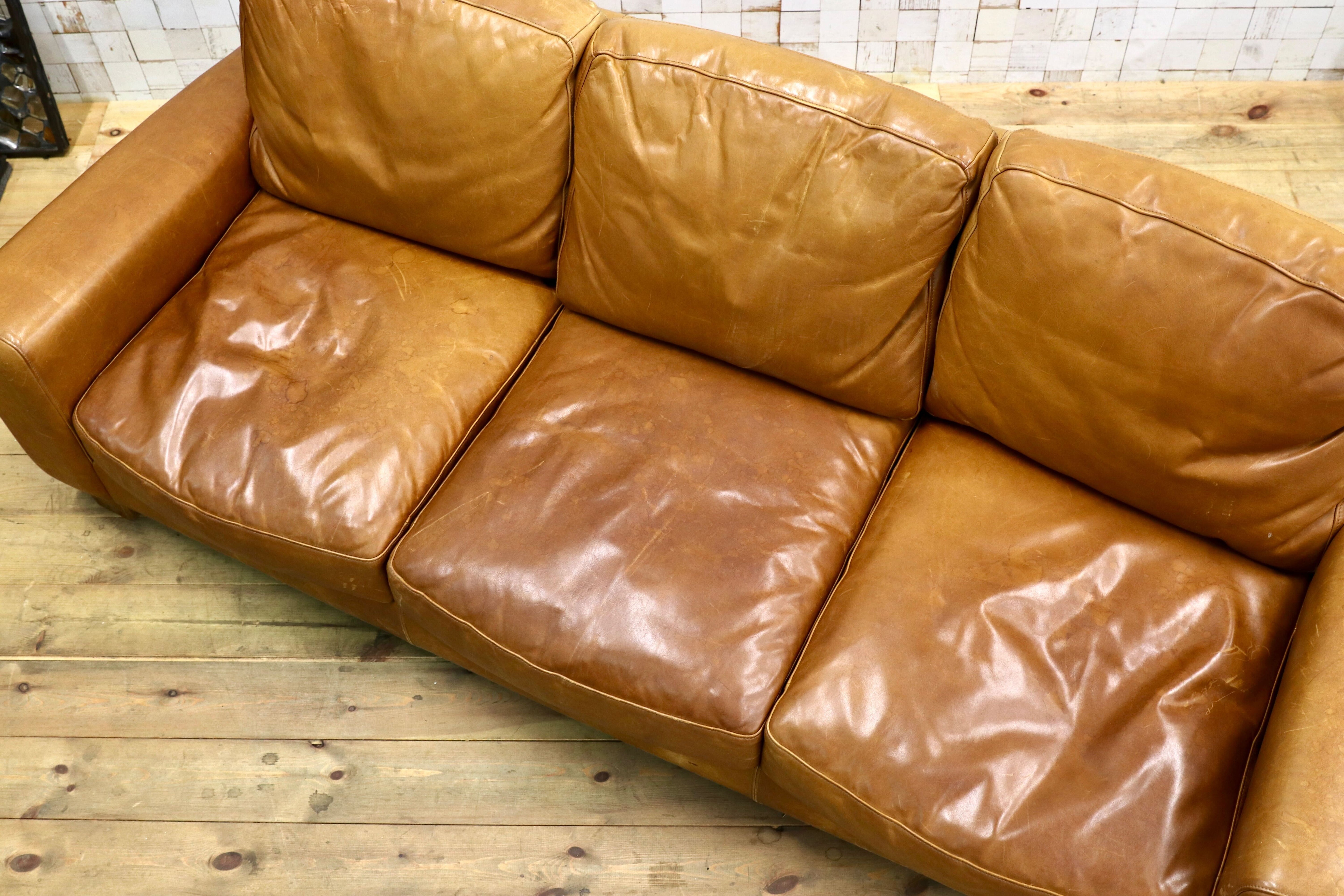 GMIK713○ACME FURNITURE / アクメファニチャー FRESNO SOFA 3P WIDE フレスノ 3人掛けソファ ヴィンテージ レザー 定価44万