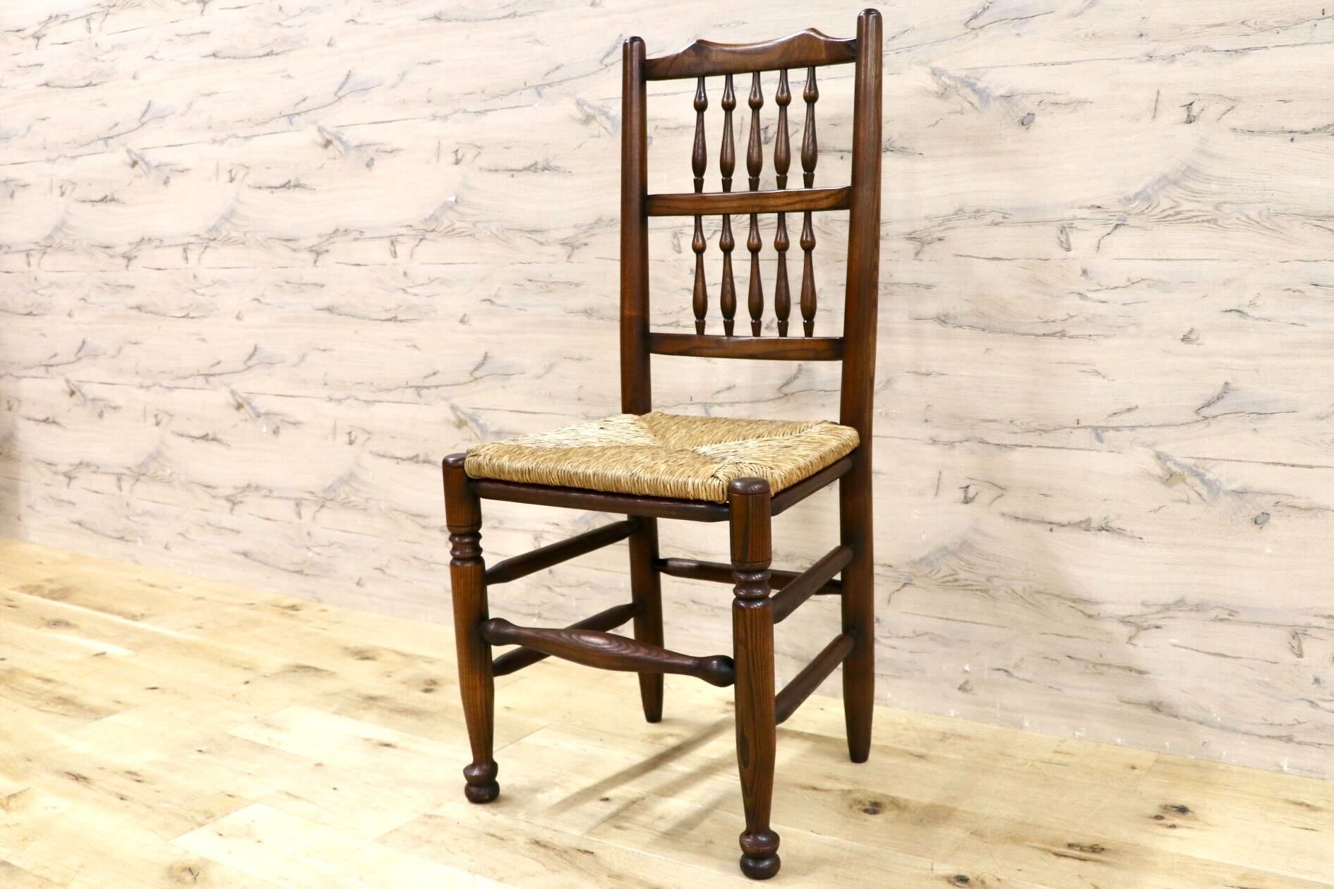 GMHS454D○英国 アンティーク スピンドルバック ダイニングチェア 椅子 オーク無垢材 クラシック 輸入家具 在庫品