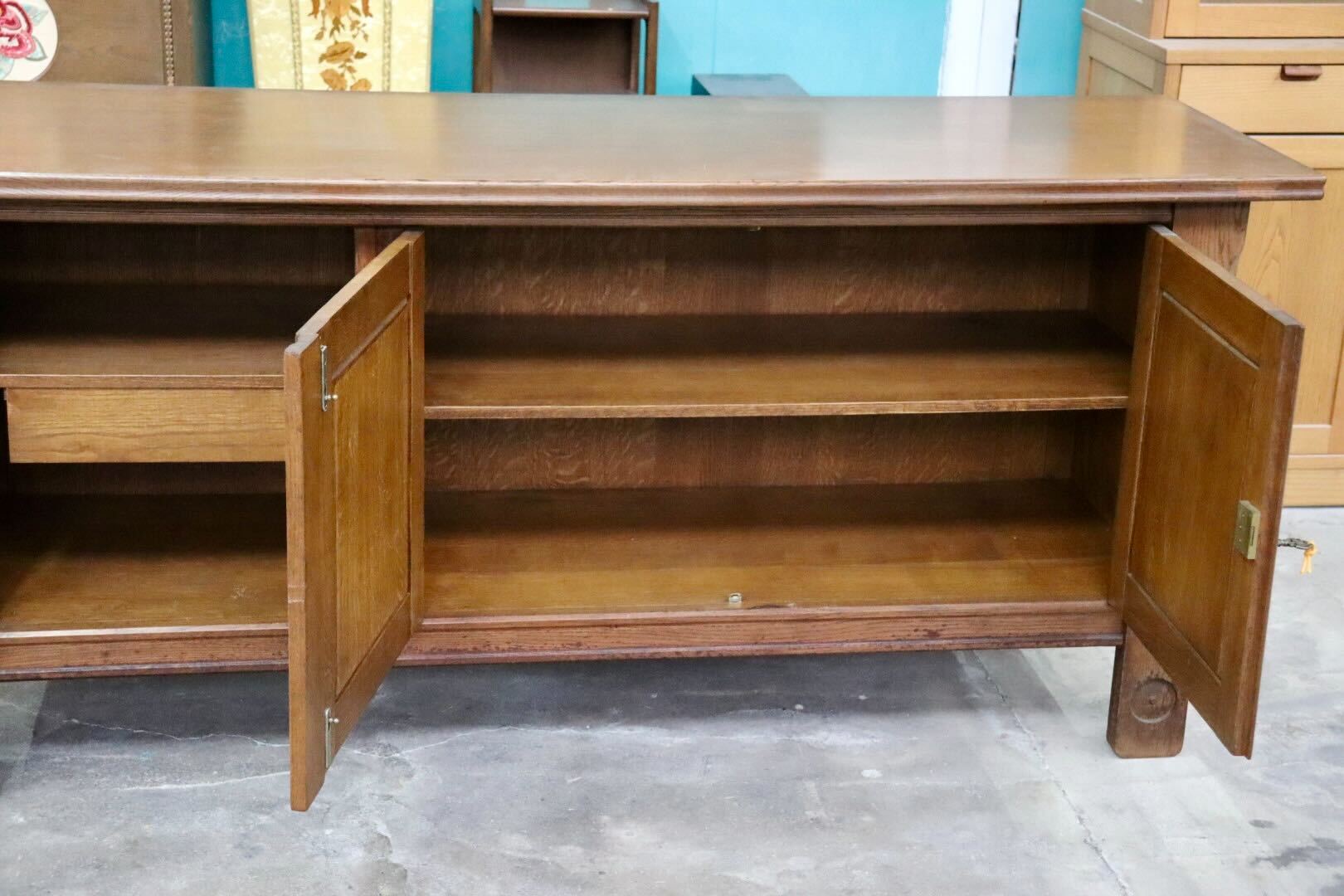 GMIH323○Sprij Meubelen / スプライ ムーベレン オランダ製 サイドボード リビングボード 彫刻 飾り棚 インテリア ヴィンテージ 希少