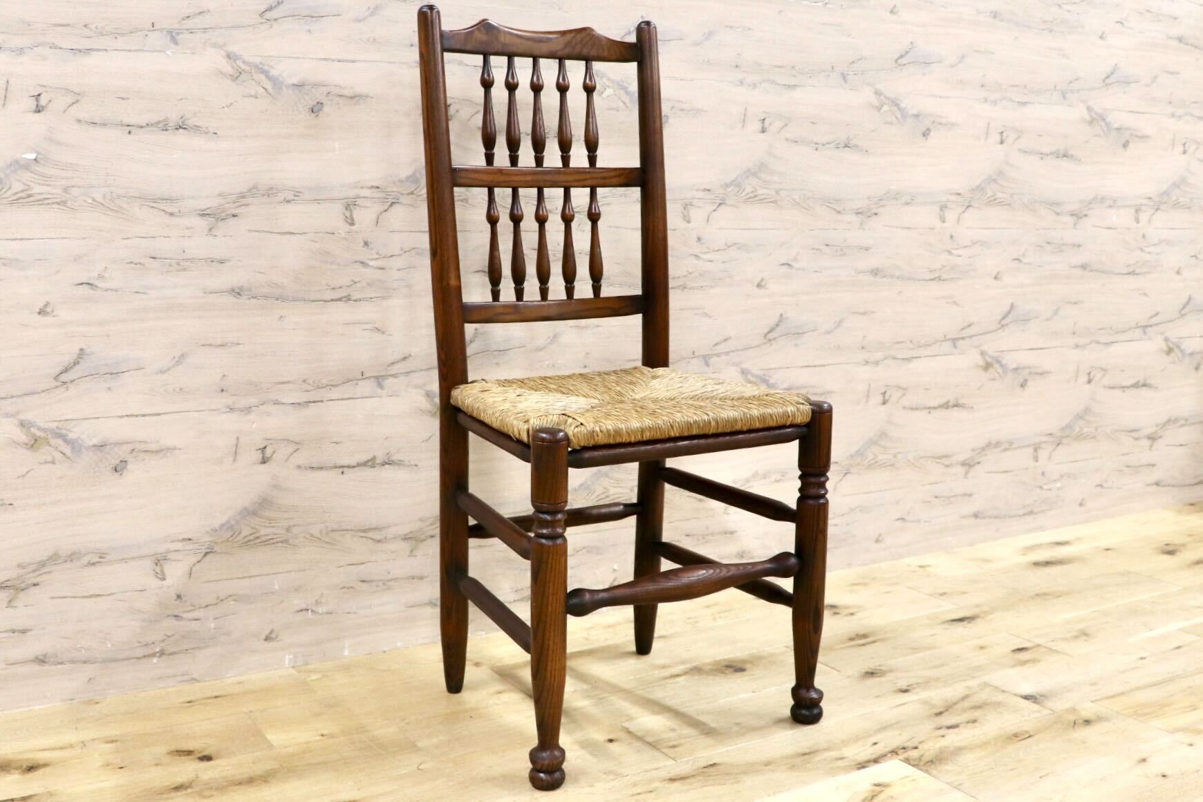 GMHS454D○英国 アンティーク スピンドルバック ダイニングチェア 椅子 オーク無垢材 クラシック 輸入家具 在庫品