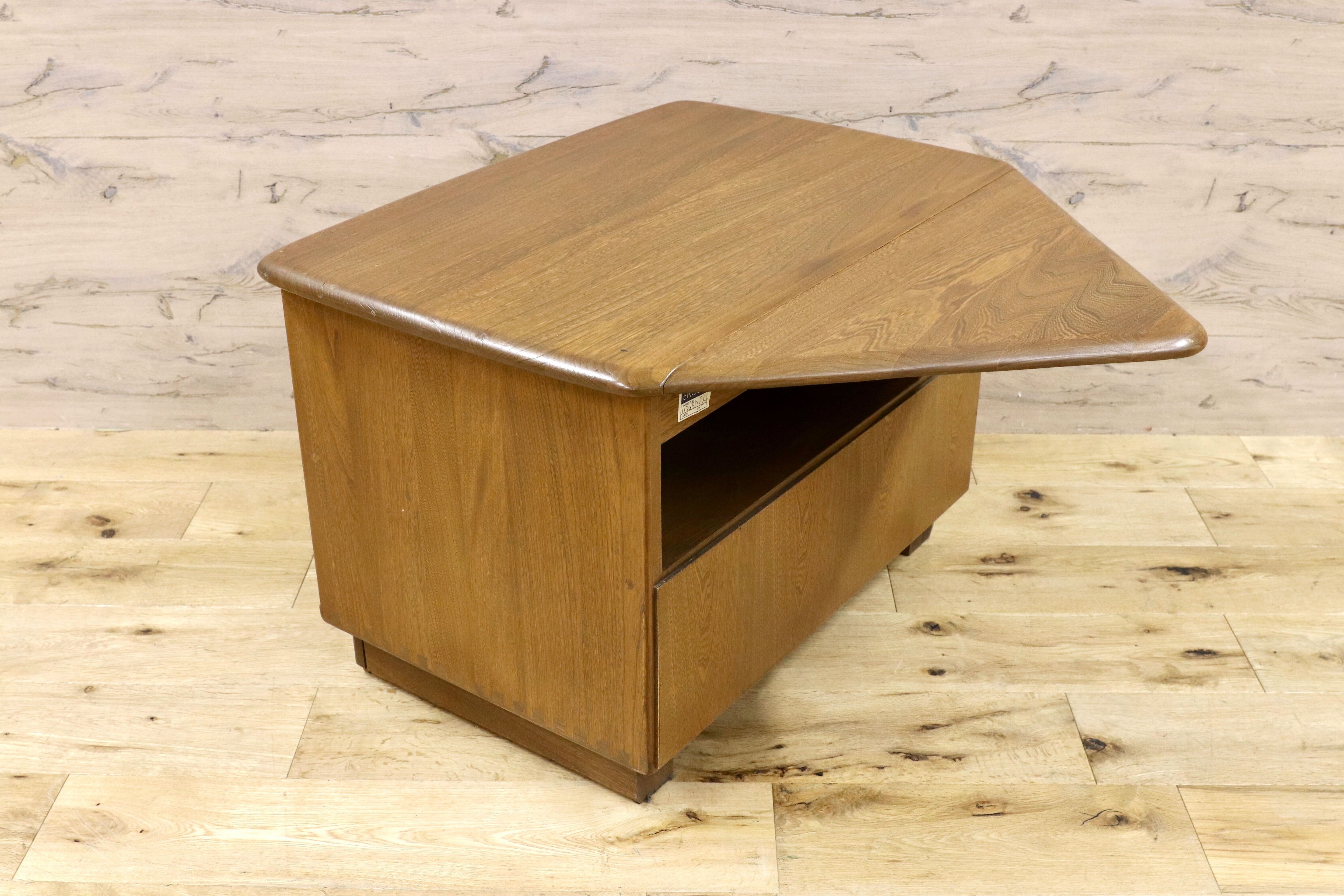 GMHS154○ERCOL / アーコール イギリス アンティーク サイドボード コーナー テレビボード エルム無垢材 カントリー ヴィンテージ 稀少