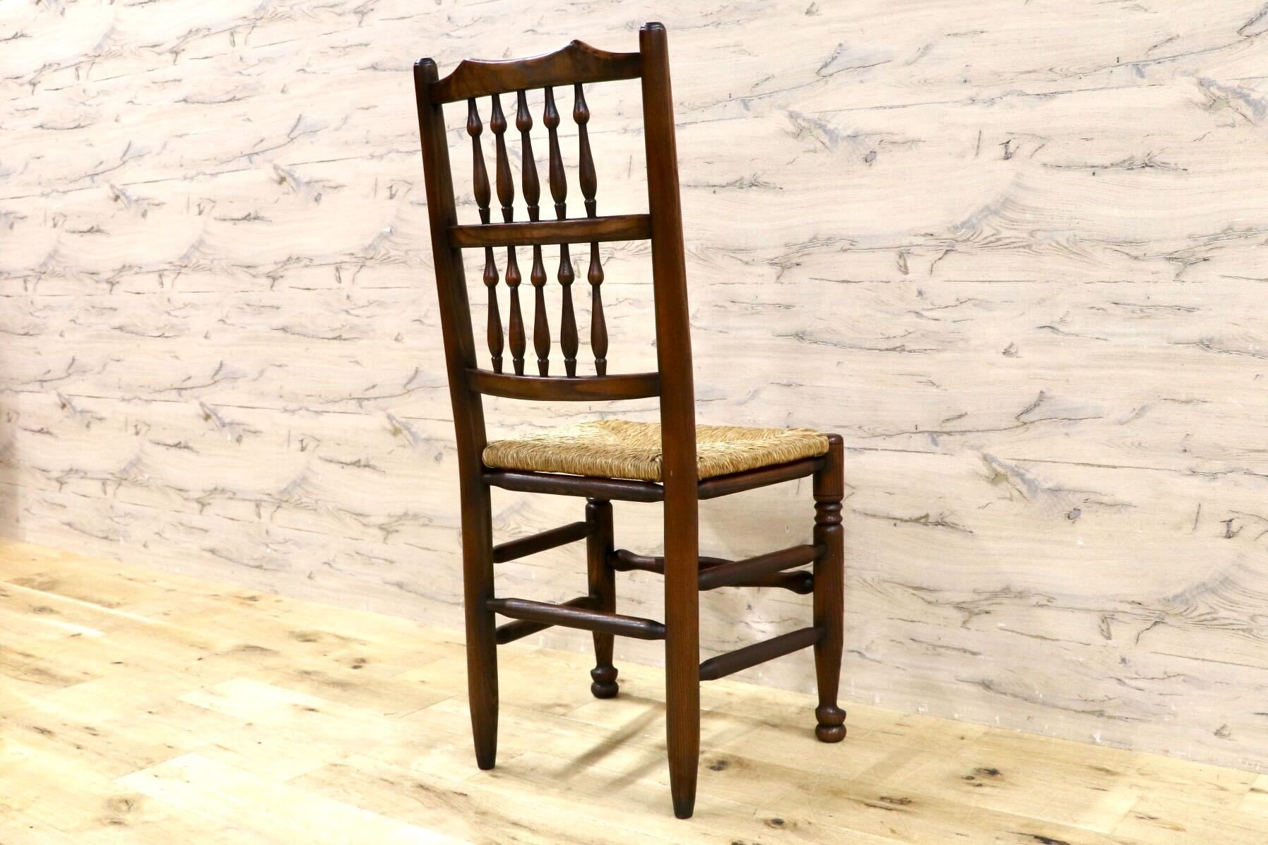GMHS454D○英国 アンティーク スピンドルバック ダイニングチェア 椅子 オーク無垢材 クラシック 輸入家具 在庫品