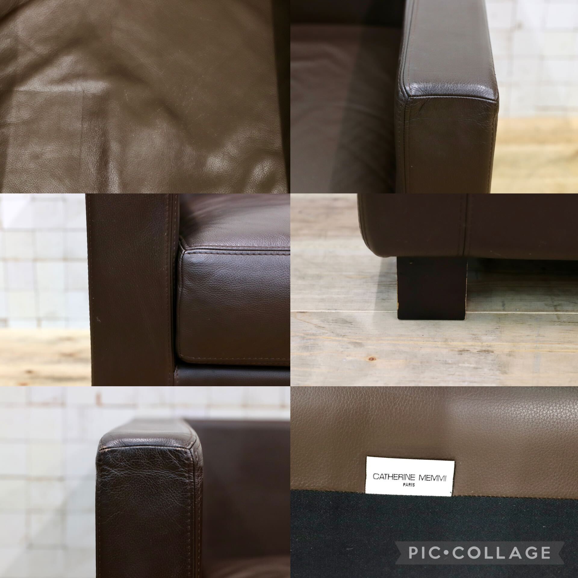 GMIK410○Cassina / カッシーナ CATHERINE MEMMI カトリーヌ・メミシングルソファ 1人掛けソファ Dブラウン 本革 参考価格39~48万
