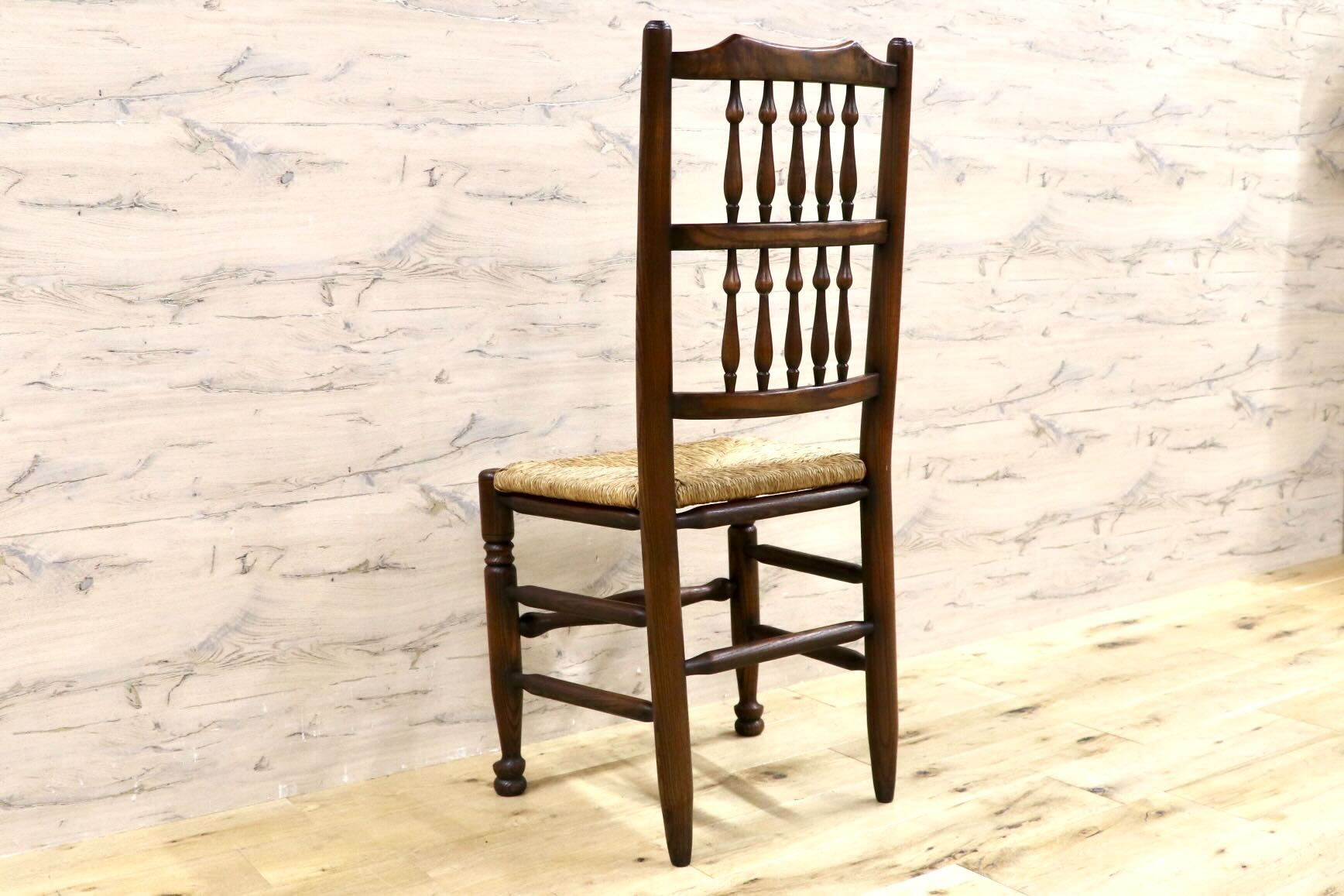 GMHS454D○英国 アンティーク スピンドルバック ダイニングチェア 椅子 オーク無垢材 クラシック 輸入家具 在庫品
