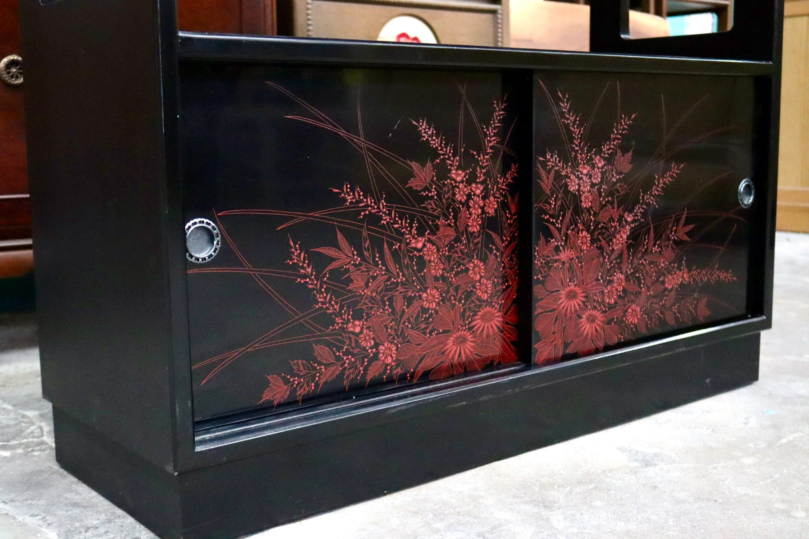 GMJK56A○漆塗り 飾り棚 チェスト 茶棚 伝統工芸 和家具 和モダン 応接 和室 古民家 検)モリシゲ