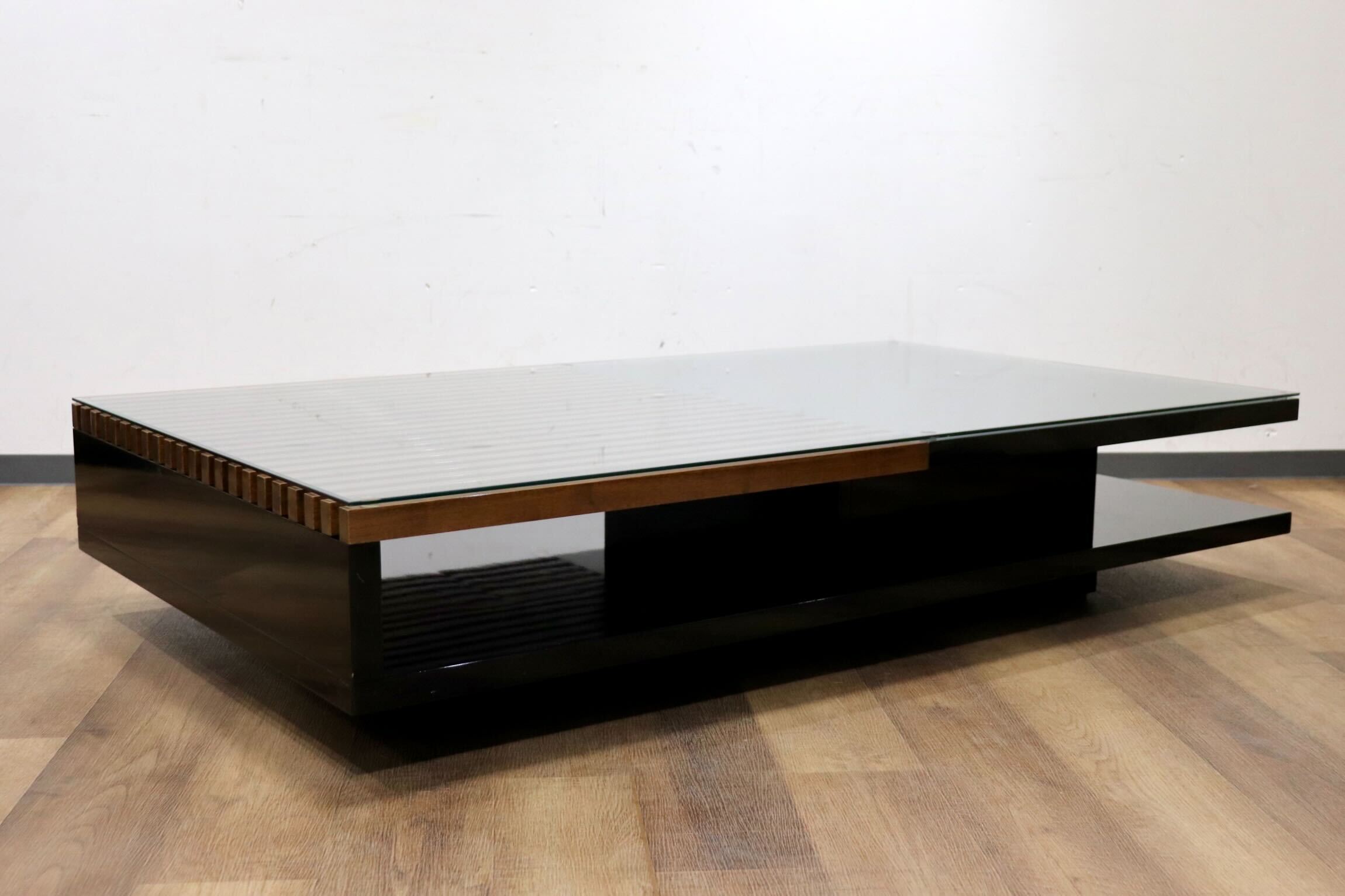 GMHK628○モリシゲ / MORISHIGE レクト センターテーブル リビングテーブル 応接机 ガラス IDC大塚家具 定価約31万
