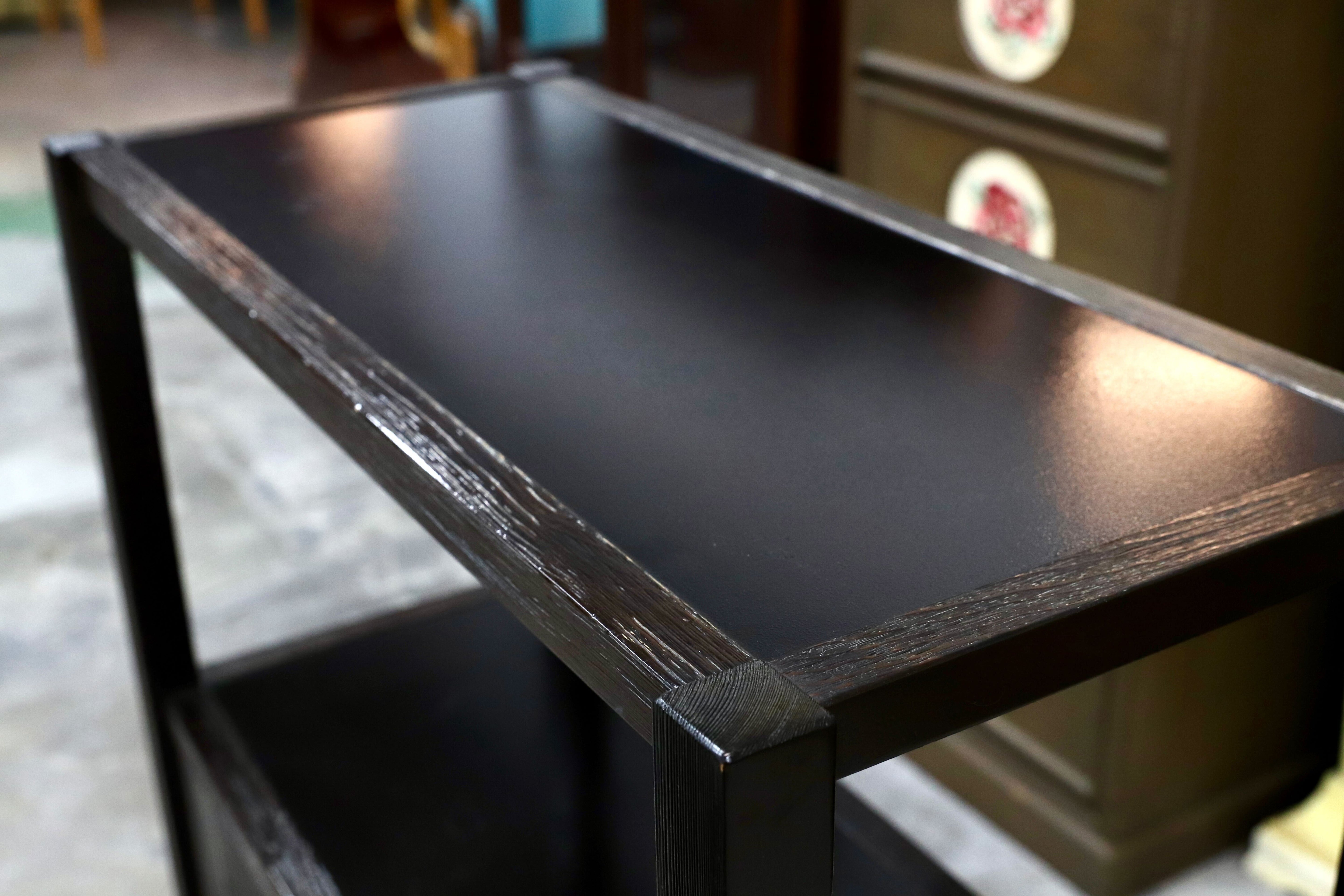 GMIH378○松岡漆工 現代和具 和モダン 飾り棚 キャビネット サイドボード リビングボード 浮造り加工 Matsuoka Nobuya 民芸家具 稀少