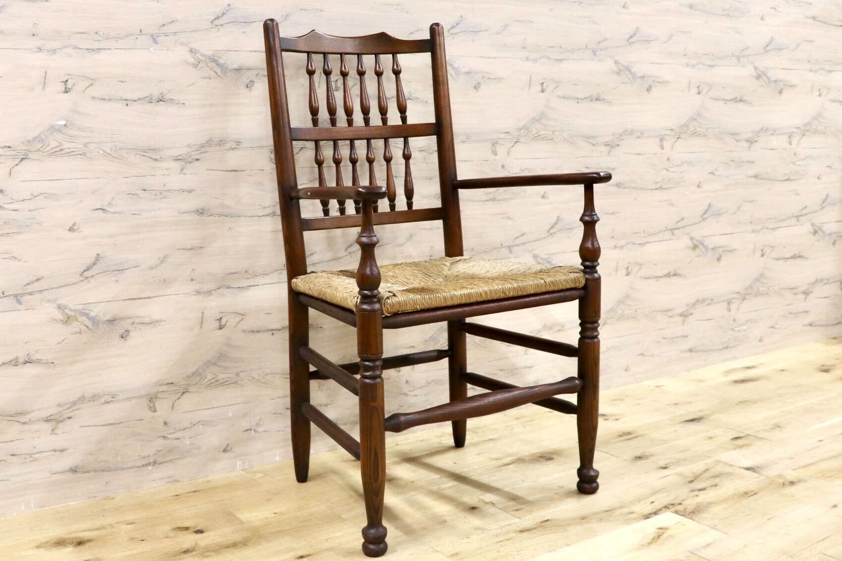 GMHS454E○英国 アンティーク スピンドルバック ダイニングチェア 椅子 オーク無垢材 クラシック 輸入家具 在庫品