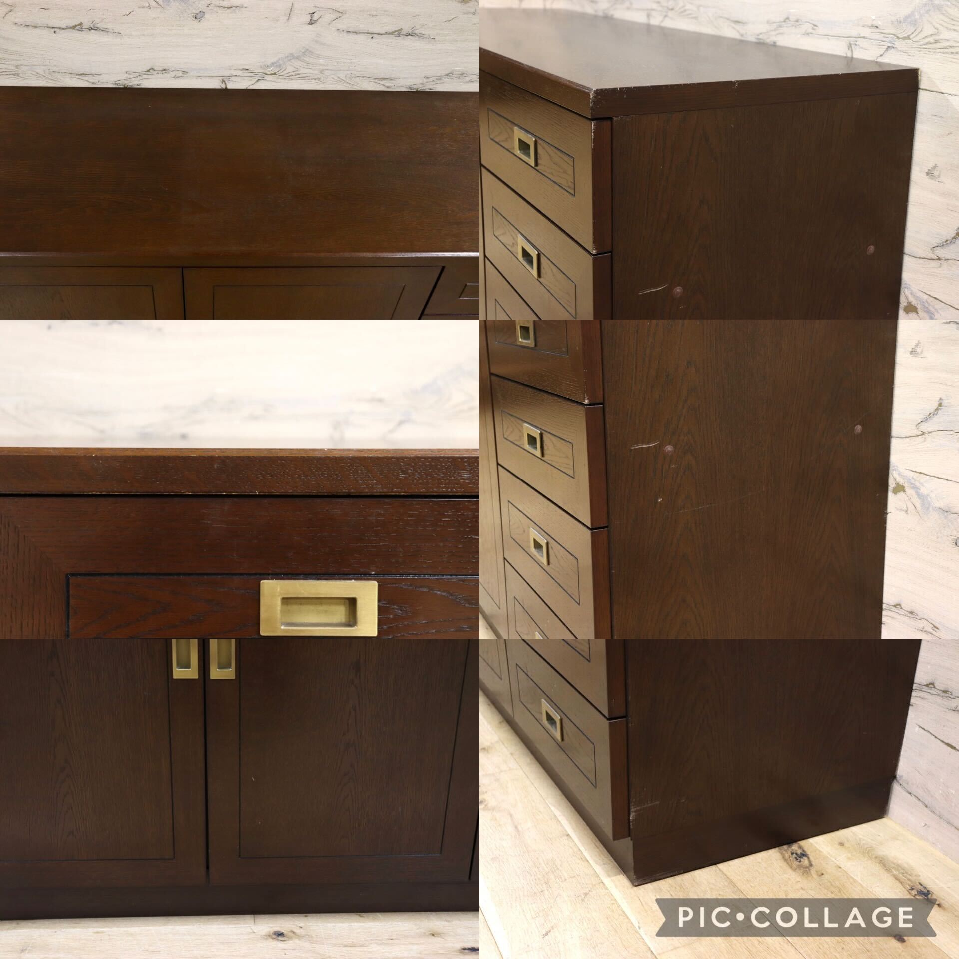 GMHK697○高橋工芸 SEED シード サイドボード キャビネット オーク材 収納家具 役員室 府中家具 オフィス 高級家具