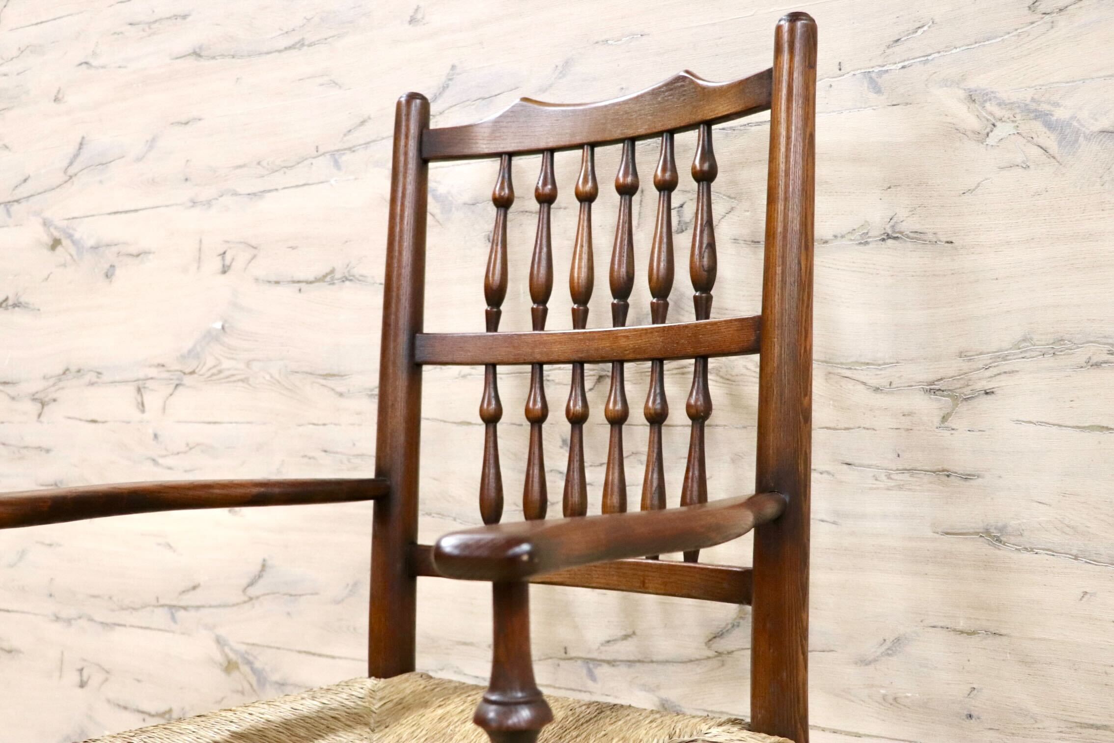 GMHS454E○英国 アンティーク スピンドルバック ダイニングチェア 椅子 オーク無垢材 クラシック 輸入家具 在庫品