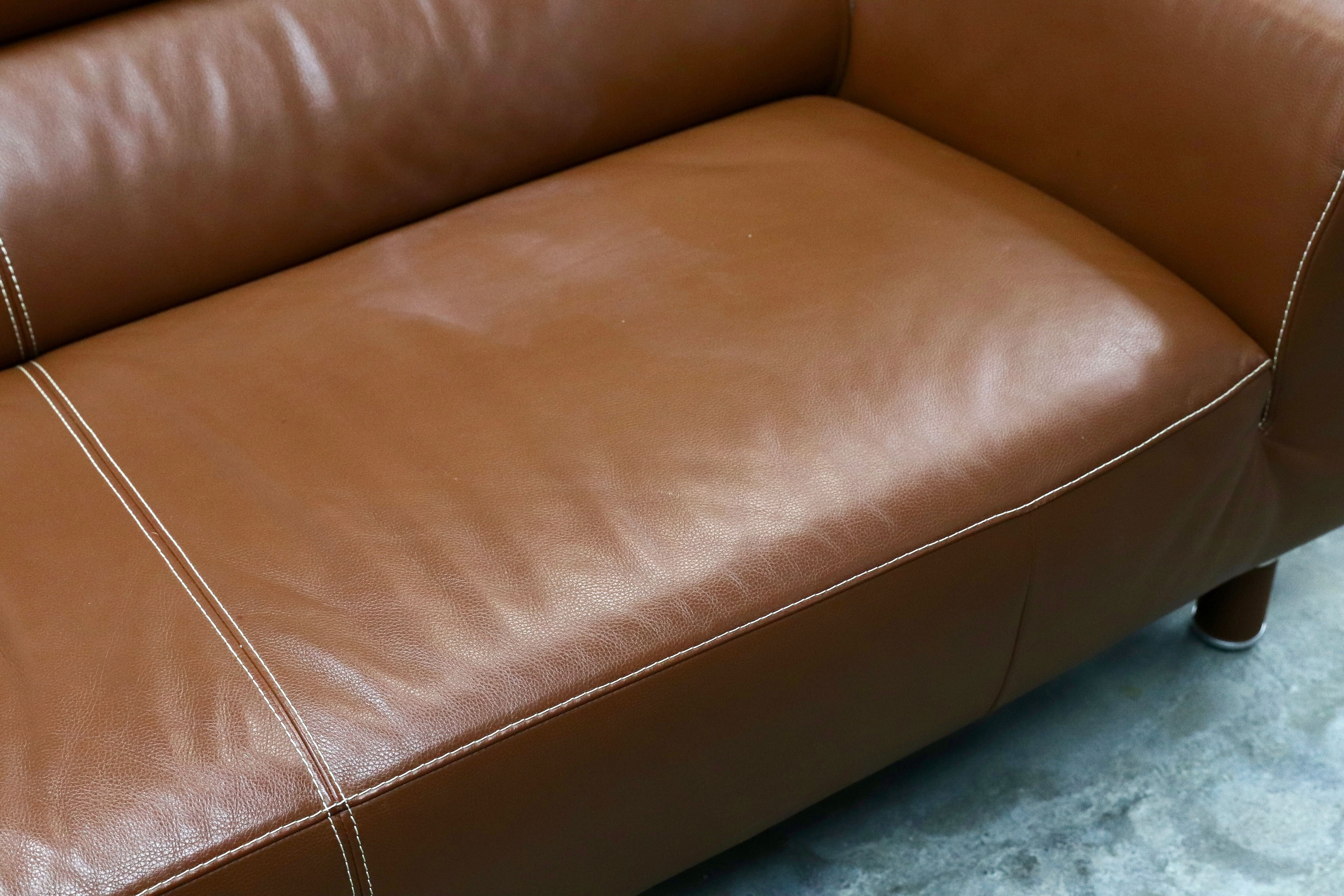 GMIS365○Gallery-M / ギャラリーエム 3人掛けソファ トリプルソファ ドイツ 本革 ACTUS アクタス 高級 モダン ブラウン 約35万