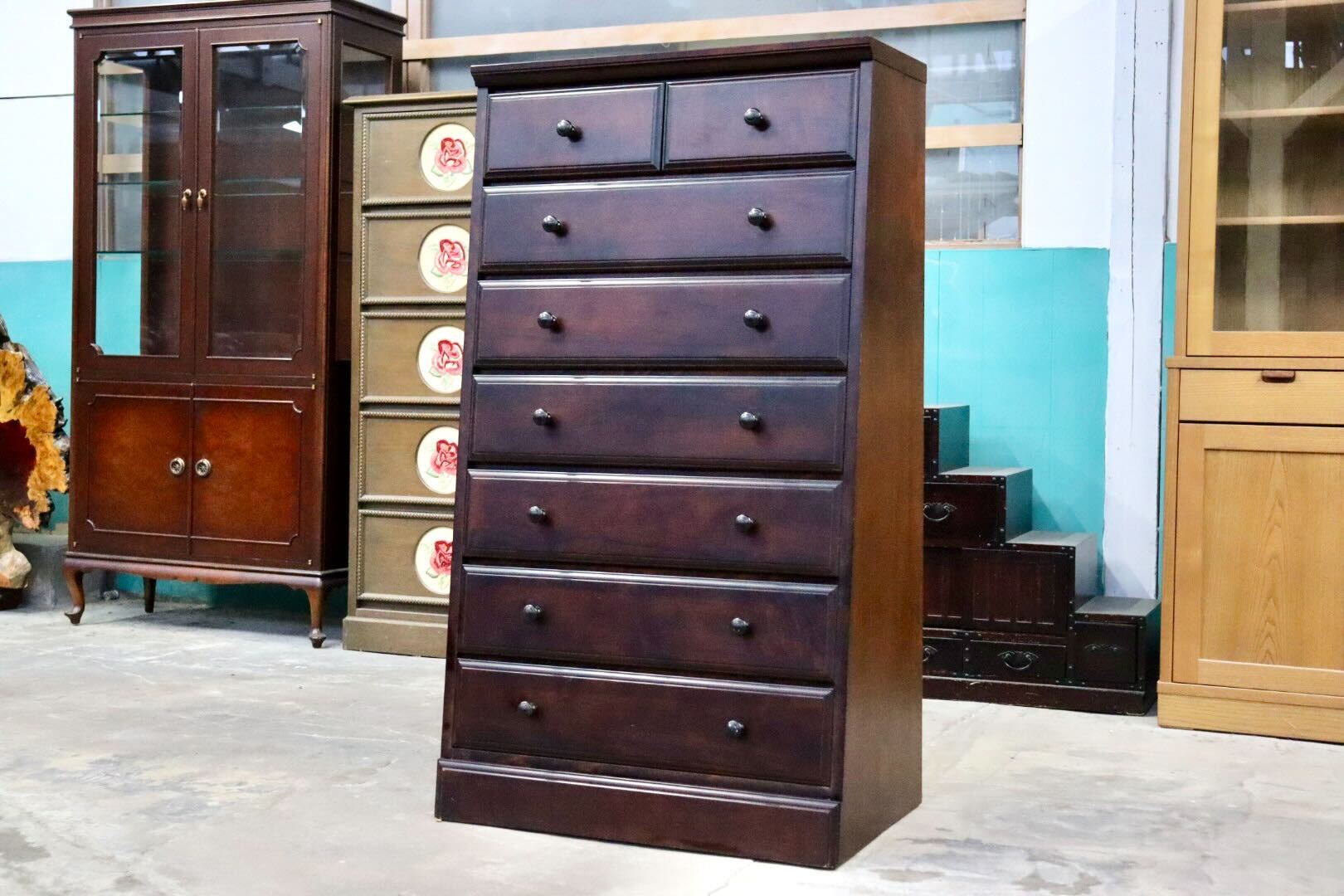 GMIH90○和光 たいしんチェスト ハイチェスト 7段チェスト 整理タンス 洋服タンス 和家具 和モダン 古民家 収納家具 和室 レトロ