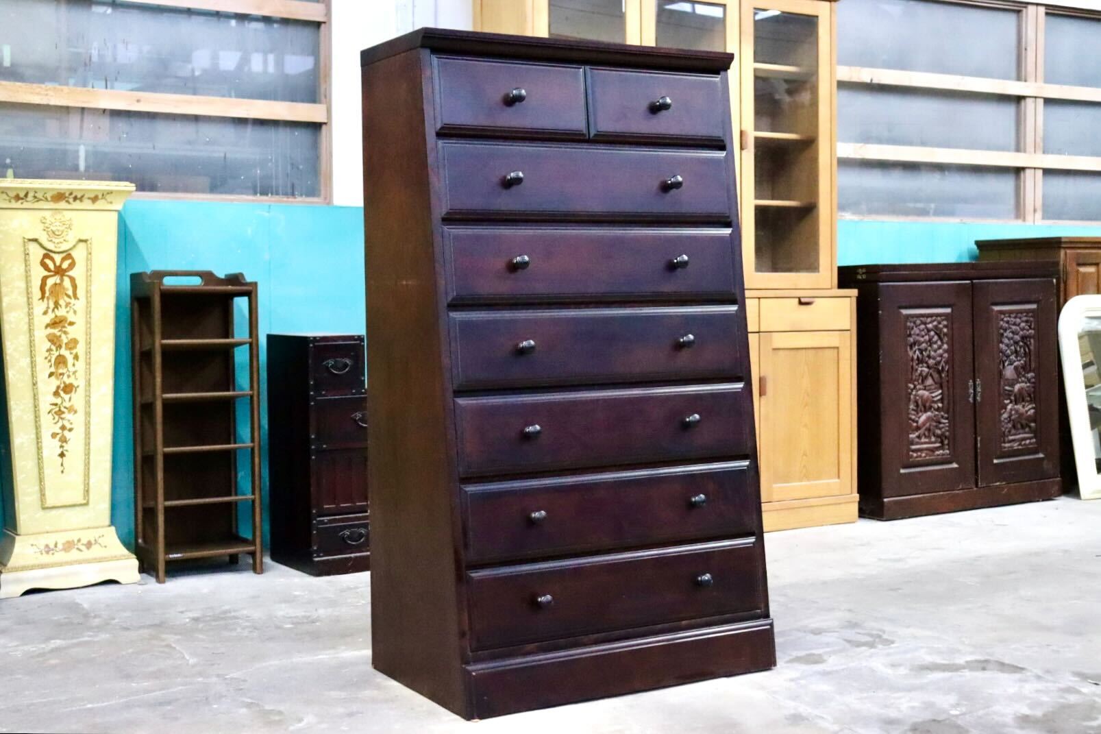 GMIH90○和光 たいしんチェスト ハイチェスト 7段チェスト 整理タンス 洋服タンス 和家具 和モダン 古民家 収納家具 和室 レトロ