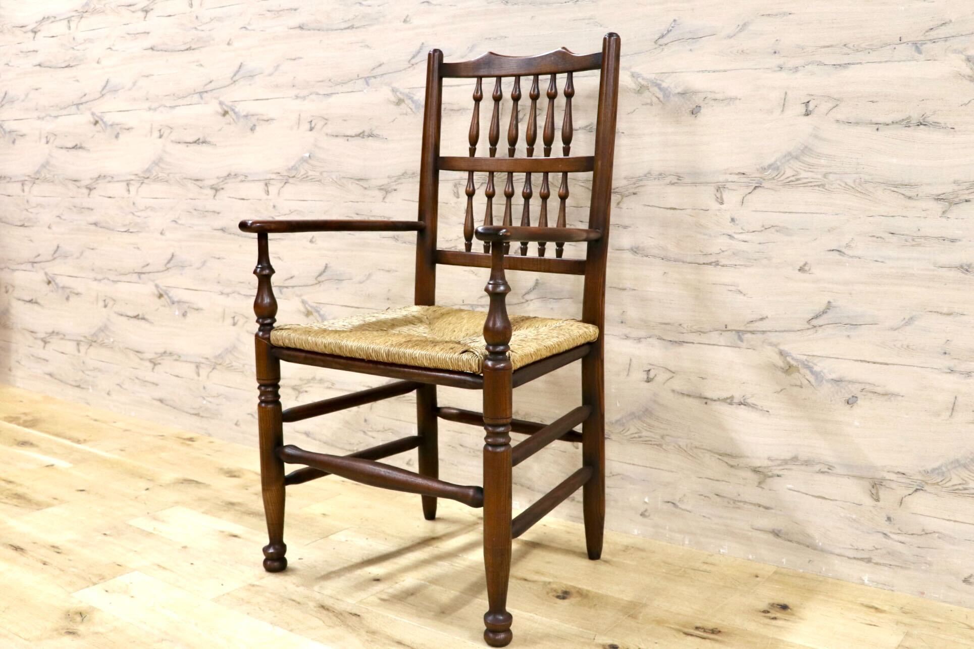 GMHS454F○英国 アンティーク スピンドルバック ダイニングチェア 椅子 オーク無垢材 クラシック 輸入家具 在庫品