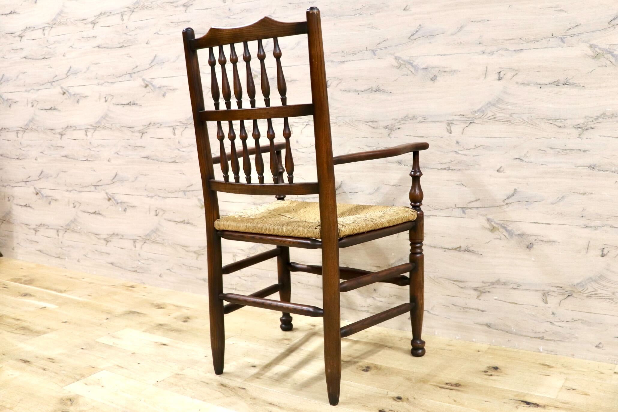 GMHS454F○英国 アンティーク スピンドルバック ダイニングチェア 椅子 オーク無垢材 クラシック 輸入家具 在庫品