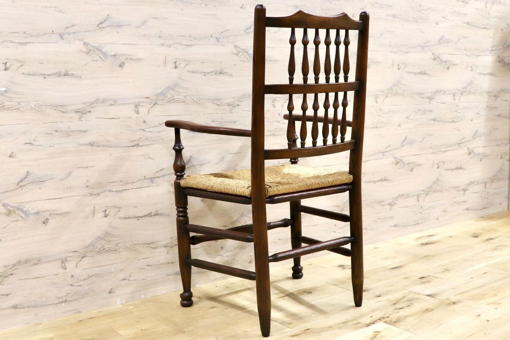 GMHS454F○英国 アンティーク スピンドルバック ダイニングチェア 椅子 オーク無垢材 クラシック 輸入家具 在庫品