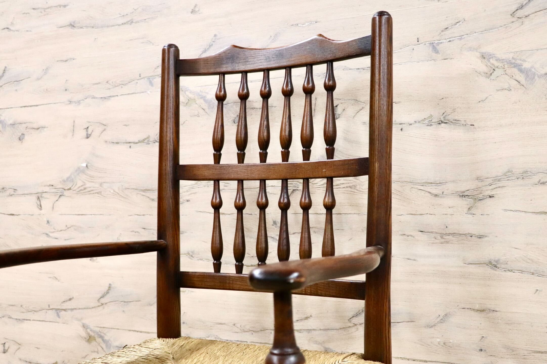 GMHS454F○英国 アンティーク スピンドルバック ダイニングチェア 椅子 オーク無垢材 クラシック 輸入家具 在庫品