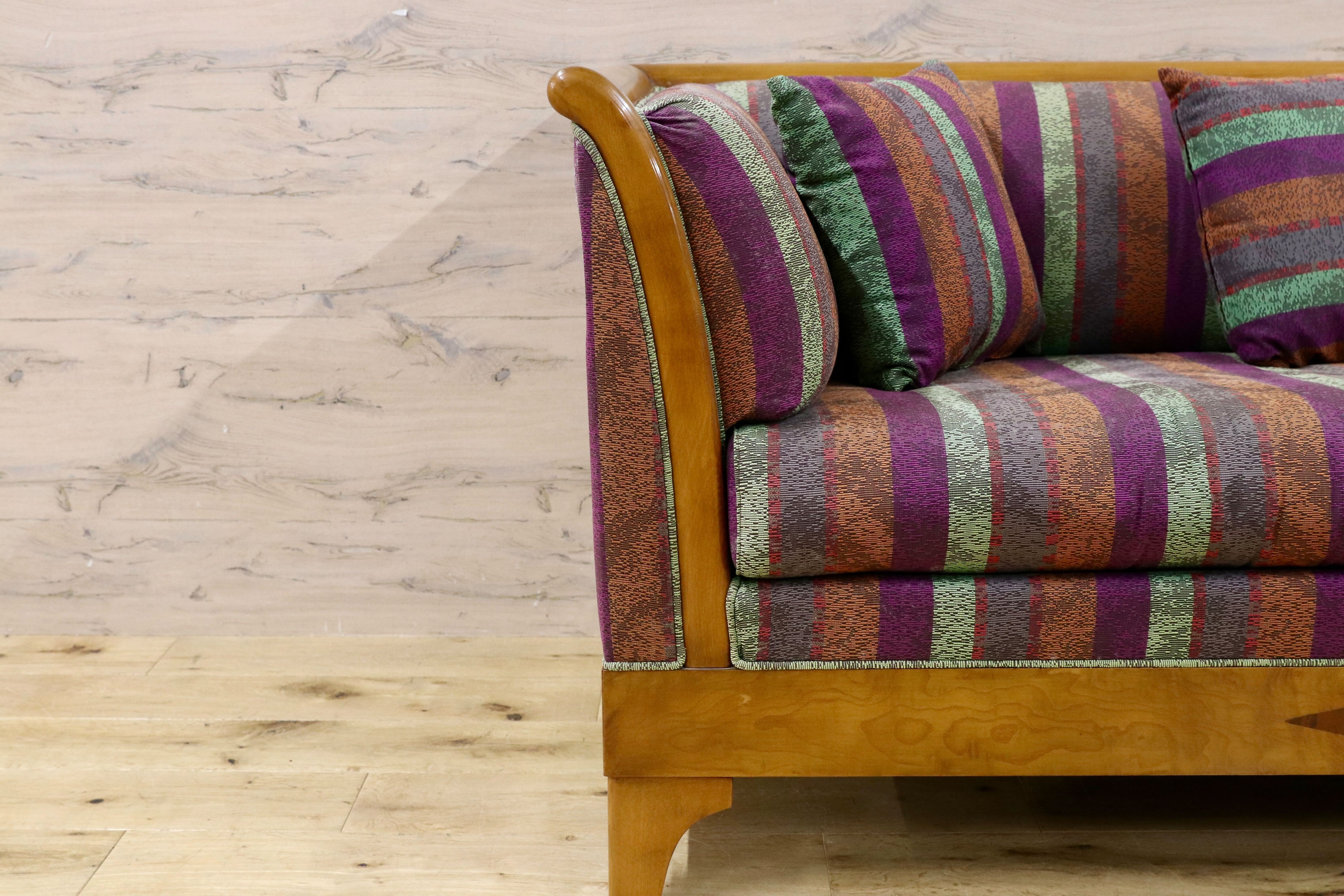 GMGK569○クラシック モダン 2人掛けソファ ラブソファ 2シーター 西洋 アンティーク調 イタリー エレガント ソファ 椅子 ストライプ