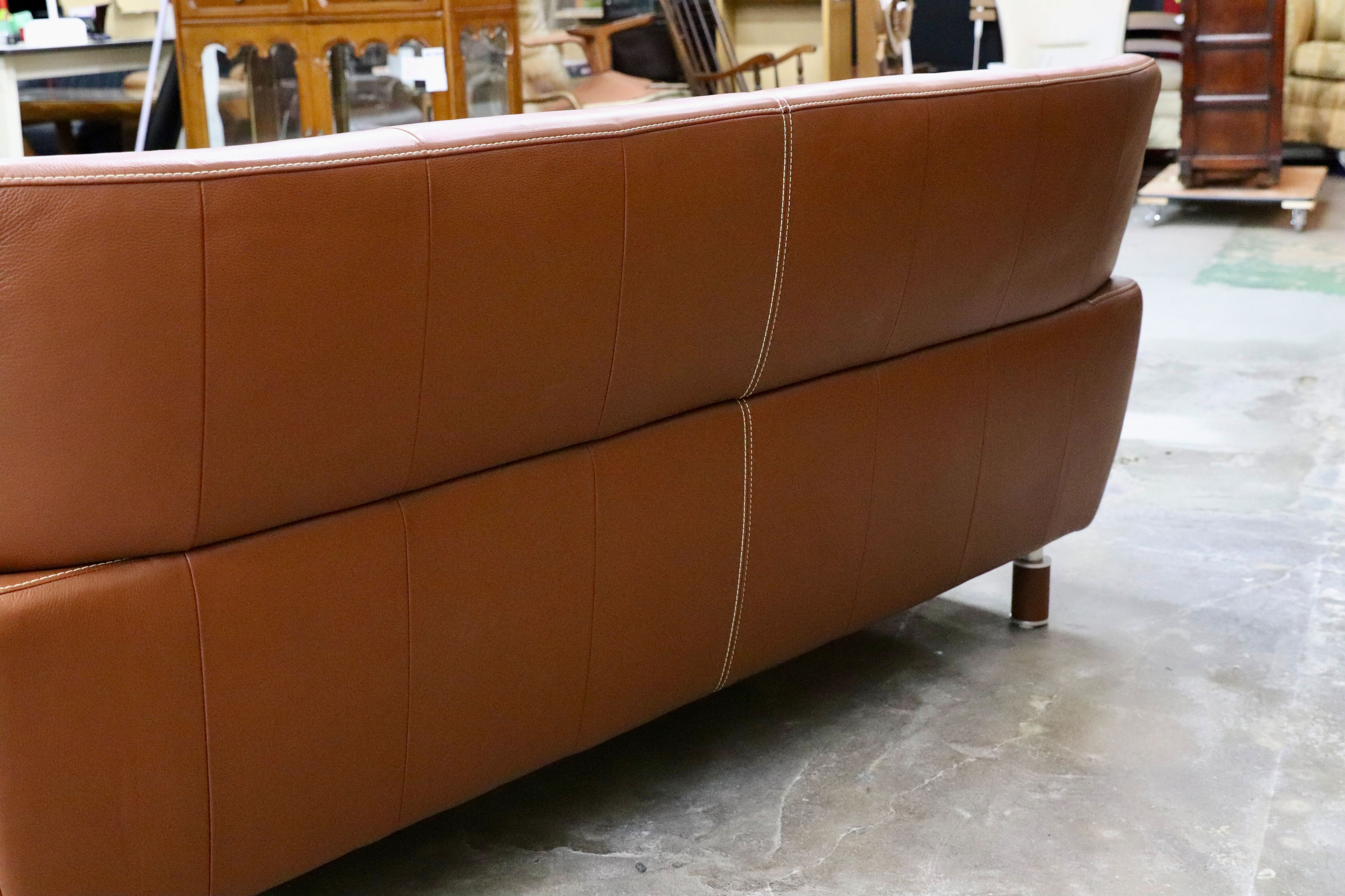 GMIS365○Gallery-M / ギャラリーエム 3人掛けソファ トリプルソファ ドイツ 本革 ACTUS アクタス 高級 モダン ブラウン 約35万