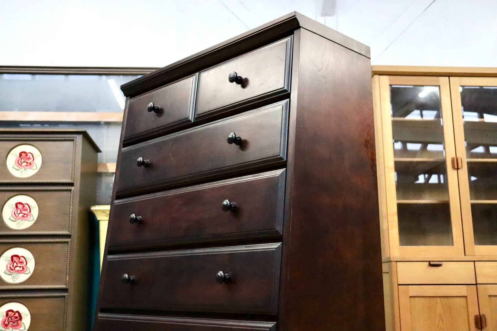 GMIH90○和光 たいしんチェスト ハイチェスト 7段チェスト 整理タンス 洋服タンス 和家具 和モダン 古民家 収納家具 和室 レトロ