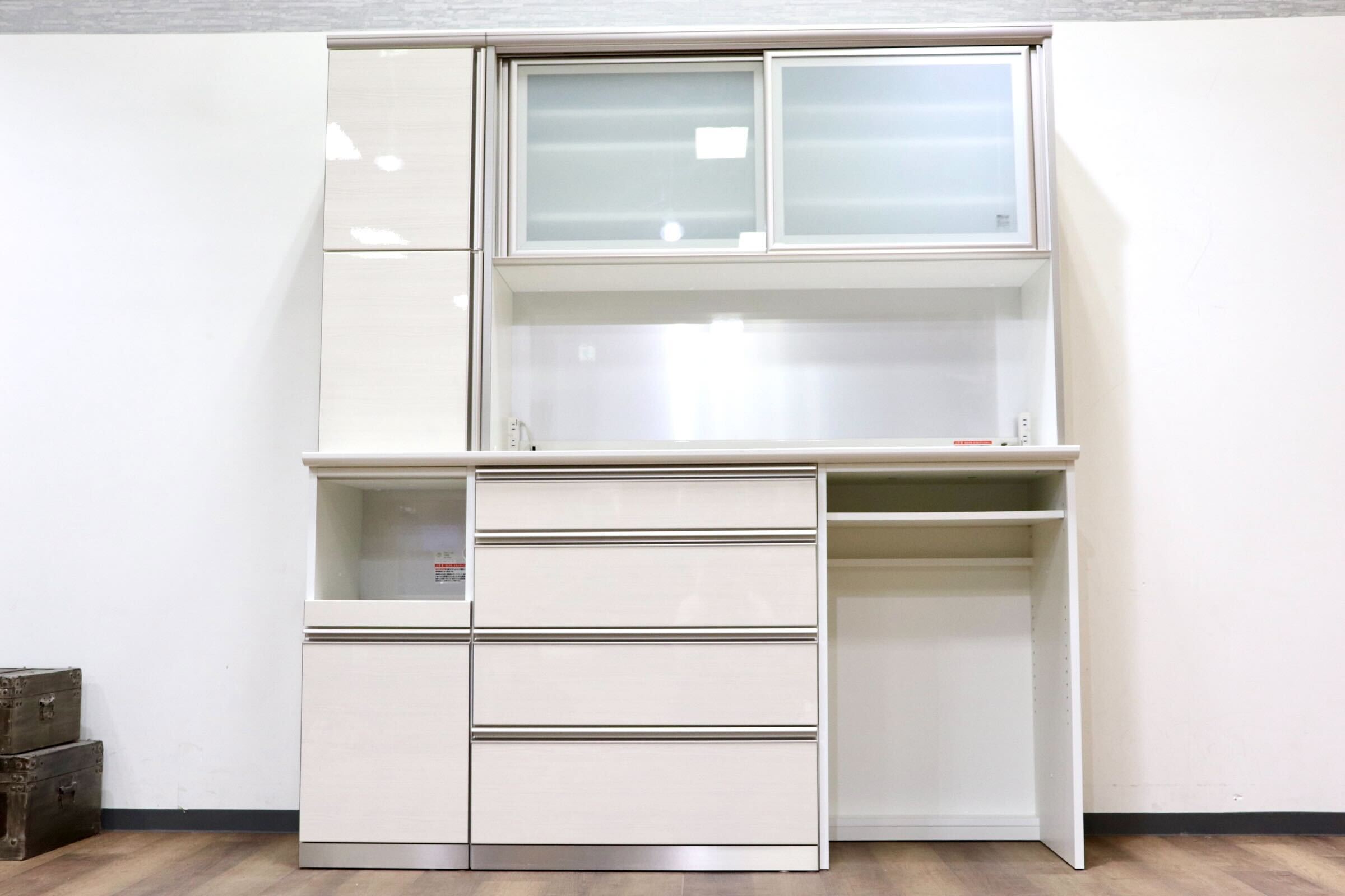 GMHH438○AYANO / 綾野製作所 キッチンボード ダイニングボード 食器棚 レンジボード スタイリッシュ モダン IDC大塚家具 約36万 展示品