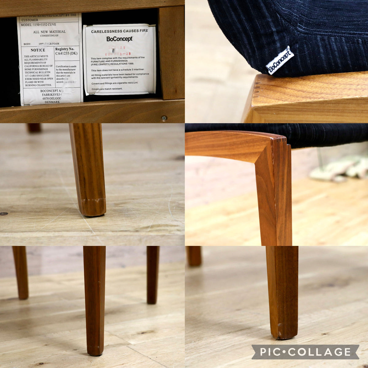 GMJS291A◯BoConcept / ボーコンセプト CUVE カーブ ダイニングチェア 食卓椅子 アームレスチェア カバーリング モダン 2脚セット