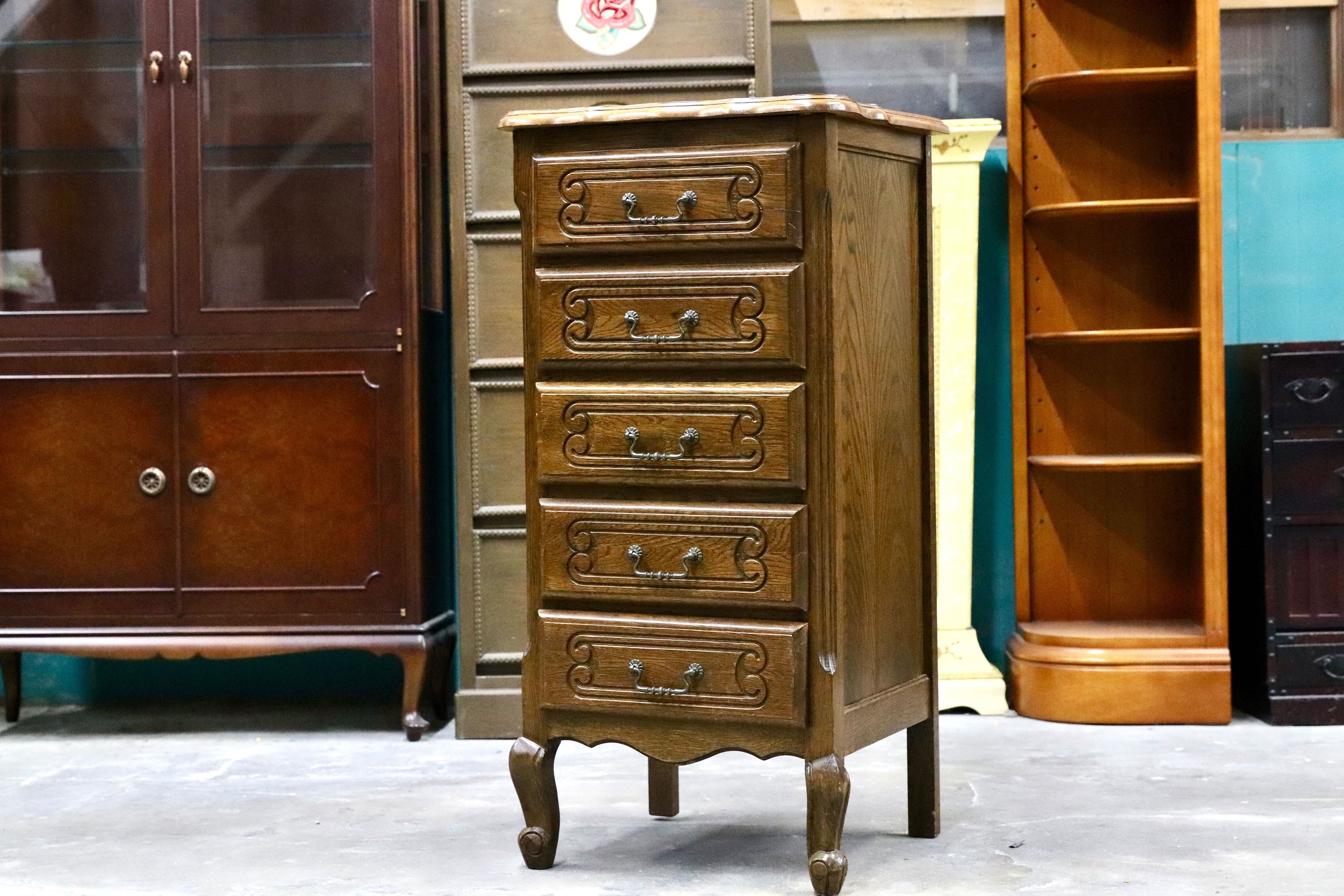 GMIH380A○三越家具 ルーマニア製 オーク無垢材 チェスト サイドボード 引出し収納 クラシック カントリー アンティーク