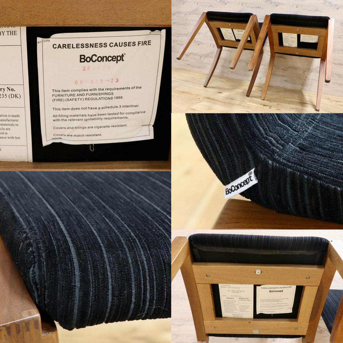 GMJS291B◯BoConcept / ボーコンセプト CUVE カーブ ダイニングチェア 食卓椅子 アームレスチェア カバーリング モダン 2脚セット