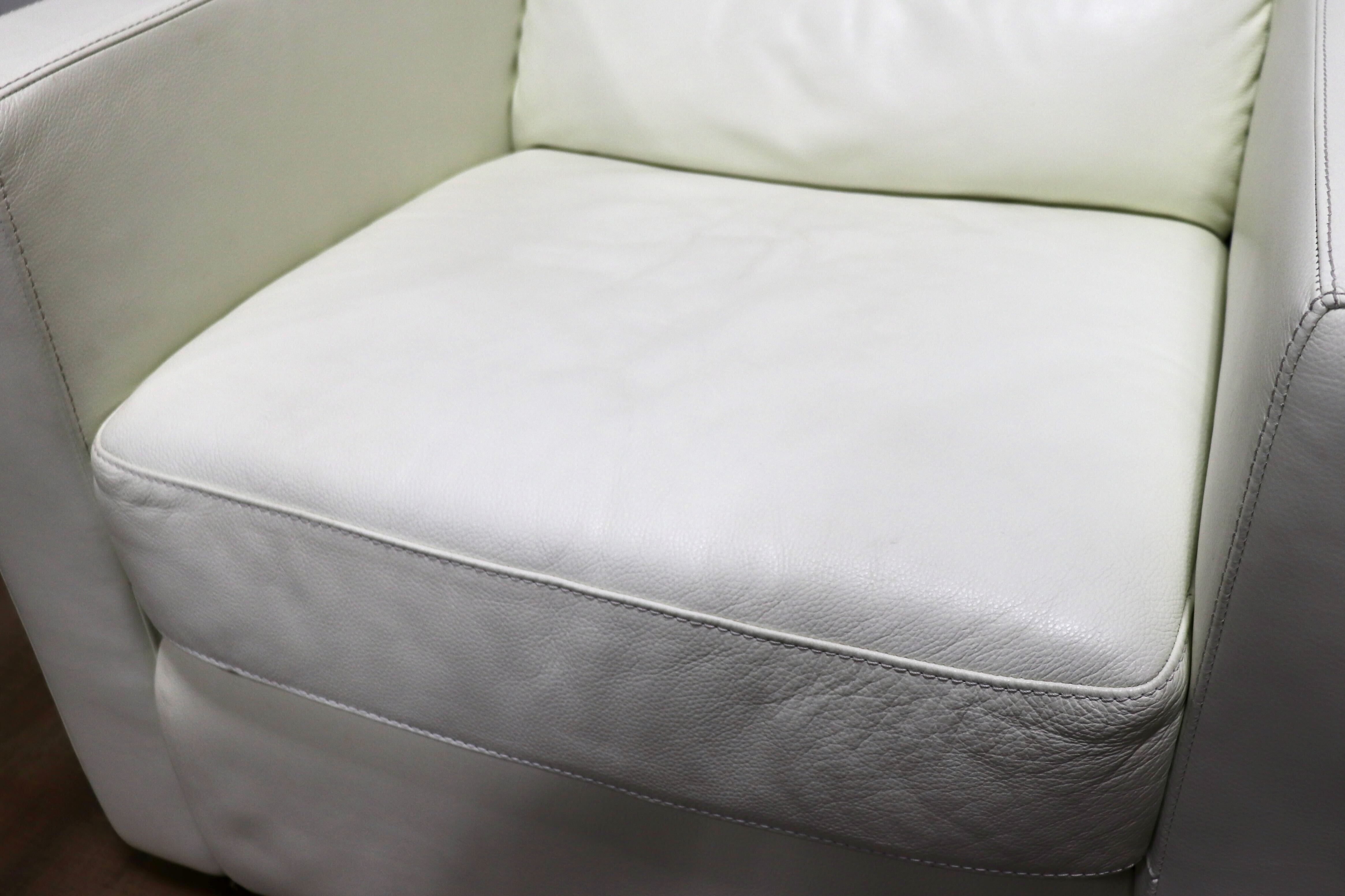 GMHH303○ギャラリーエム ACTUS / アクタス ASTI シングルソファ ドイツ リクライニングソファ ロックダウン式 ホワイト 本革 モダン