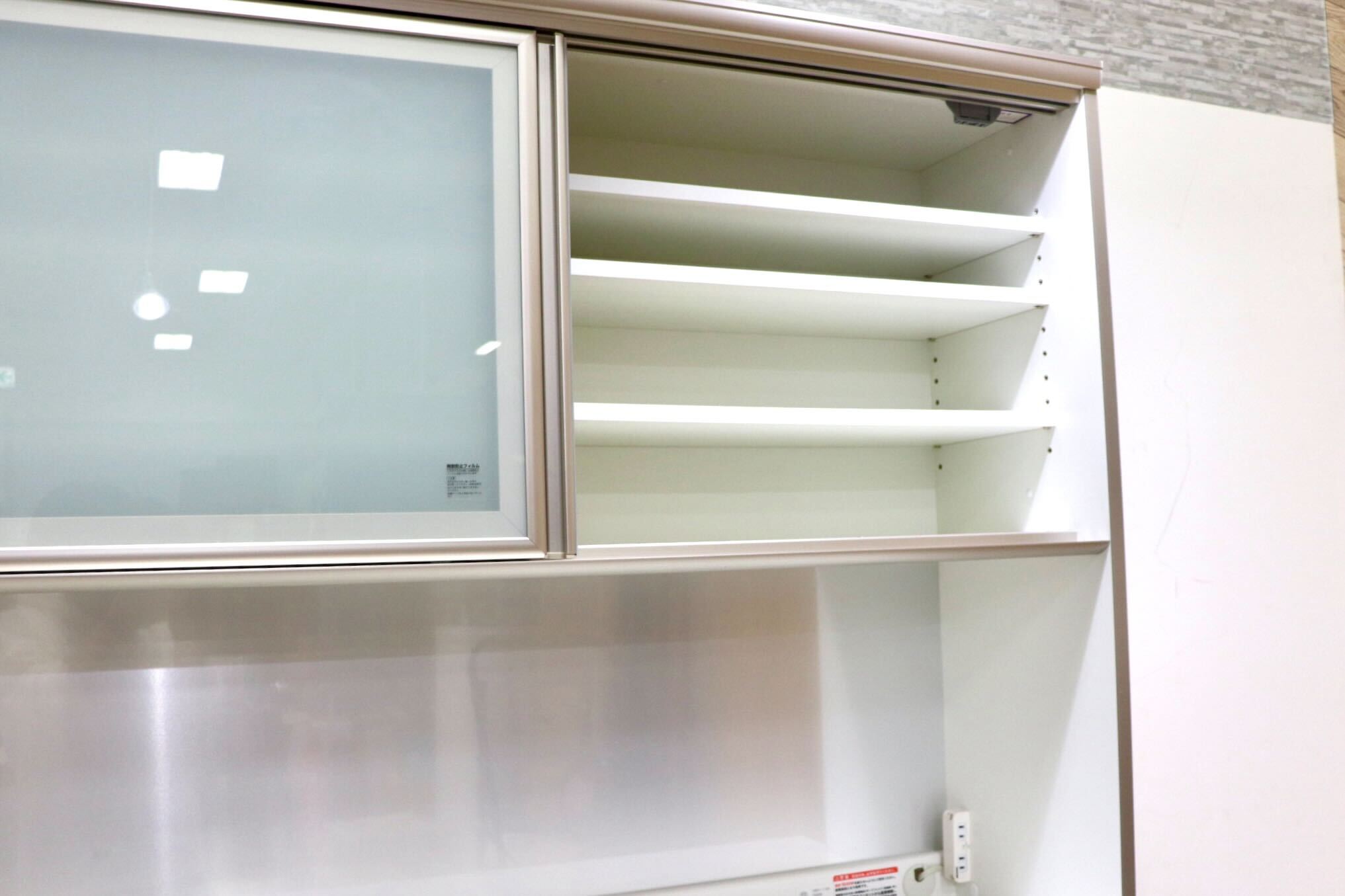 GMHH438○AYANO / 綾野製作所 キッチンボード ダイニングボード 食器棚 レンジボード スタイリッシュ モダン IDC大塚家具 約36万 展示品