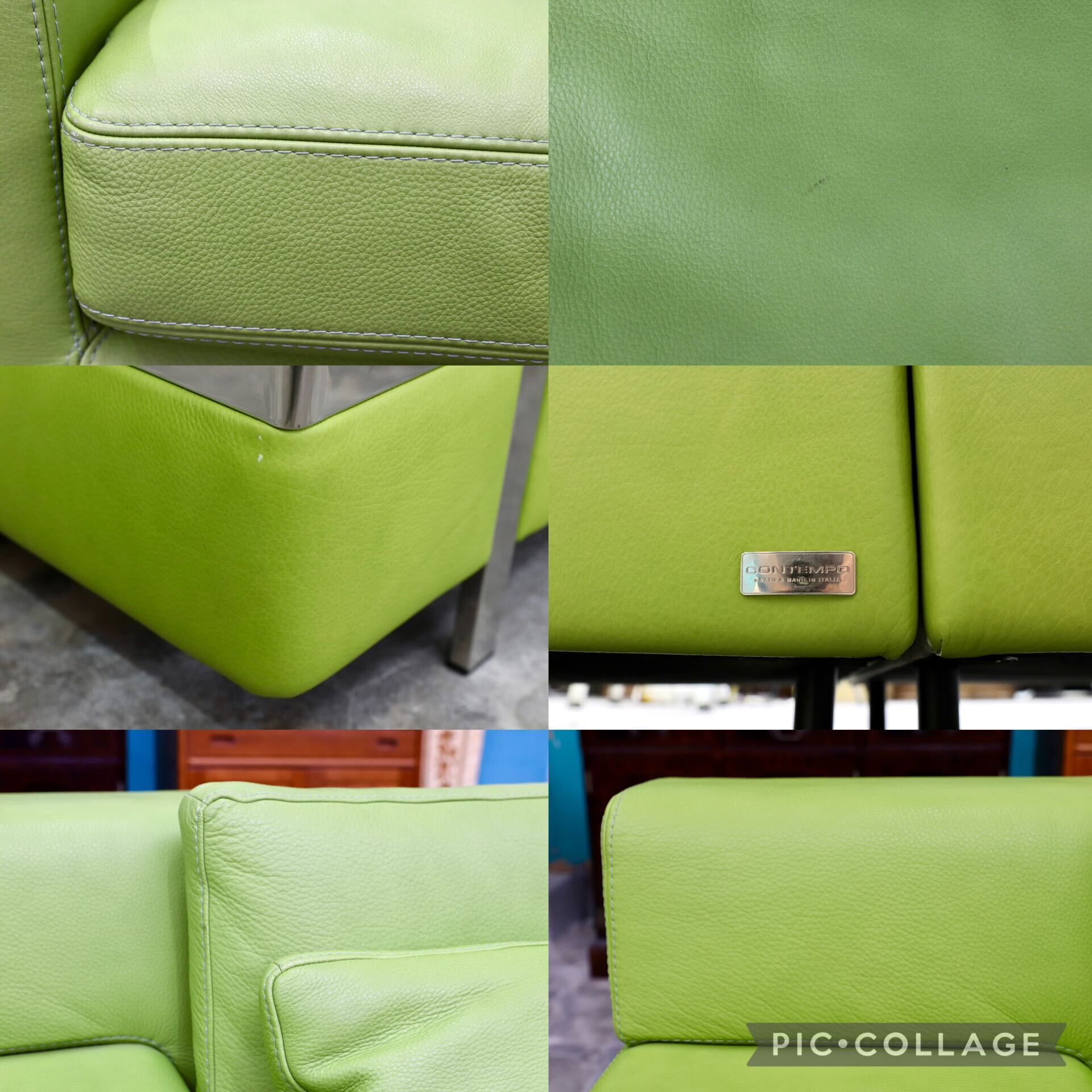 GMIK371○Contempo furniture / コンテンポ 大型 3人掛けソファ トリプルソファ イタリア製 本革 長椅子 検)cassina b&b arflex