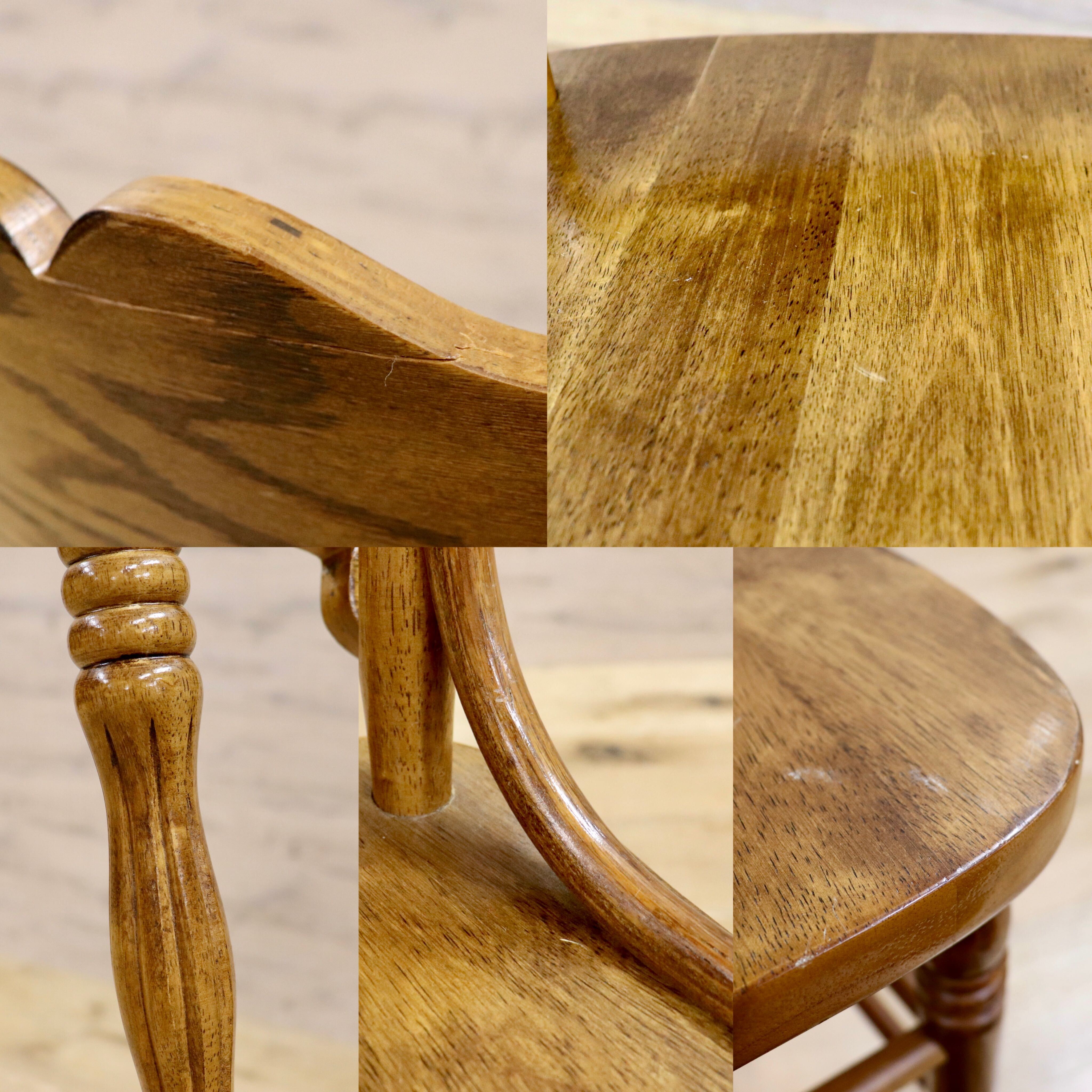 GMHK409B○IDC大塚家具 shin leeシンリー アンティーク 木製 ダイニングチェア 椅子 ウィンザーチェア 彫刻 カントリー 定価約10万