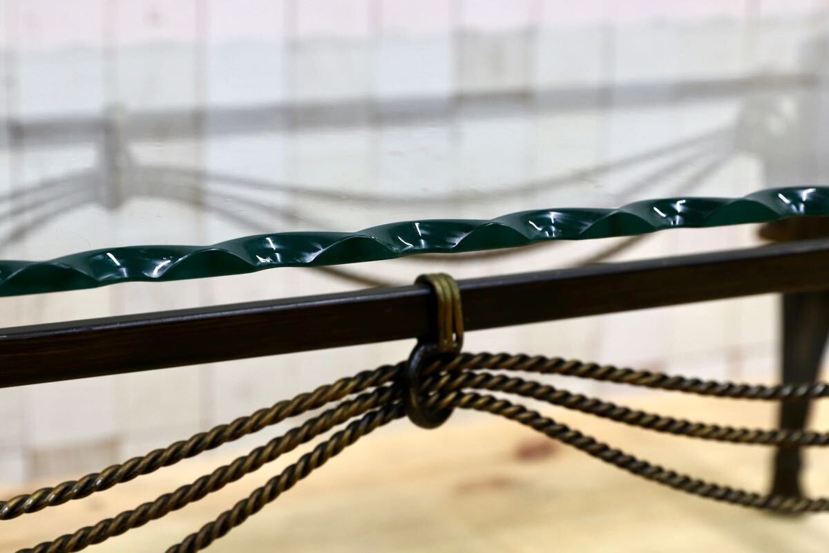 GMHK646B○インダストリアル モダン センターテーブル リビングテーブル ガラステーブル アイアンレッグ 検) セオドアアレキサンダー