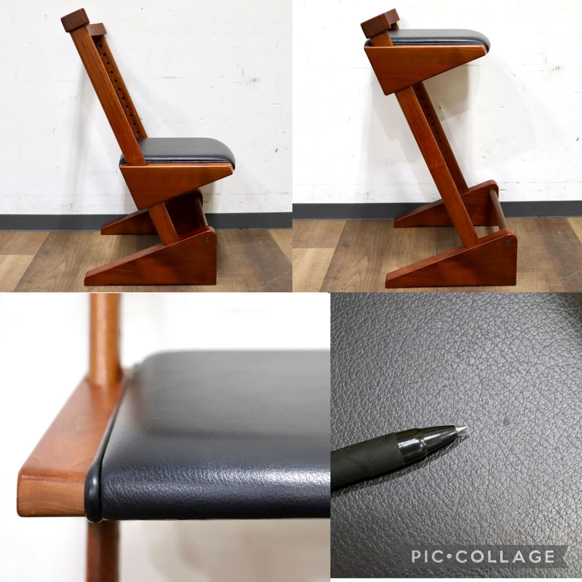 GMHK869○匠工芸 / TAKUM ダックチェア デスクチェア 椅子 チェア 座面高さ調節可能 レザー 旭川家具