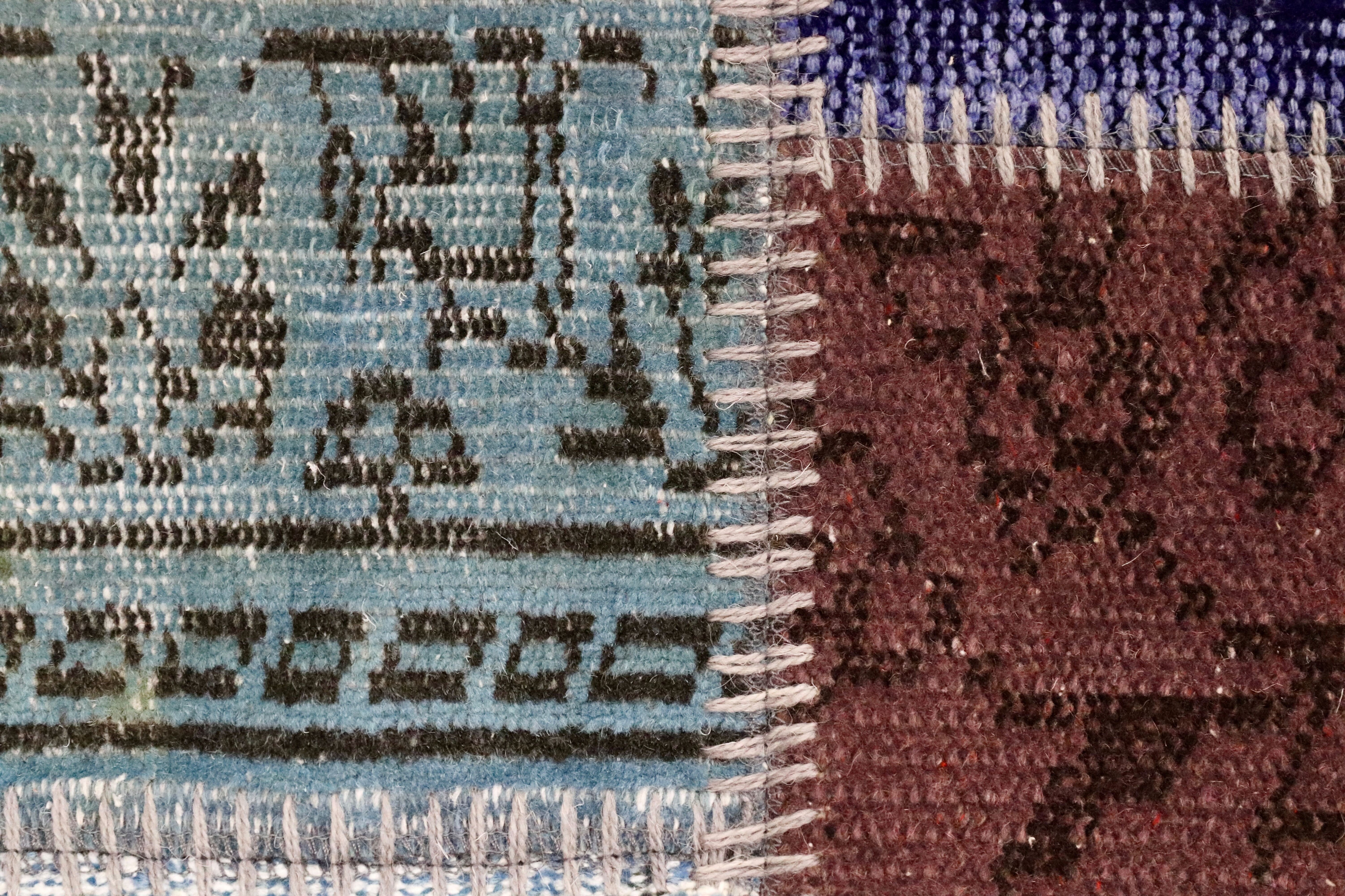 GMHO4○トルコラグ ヴィンテージ デッドストック ラグ カーペット 絨毯 手織り パッチワーク 在庫品