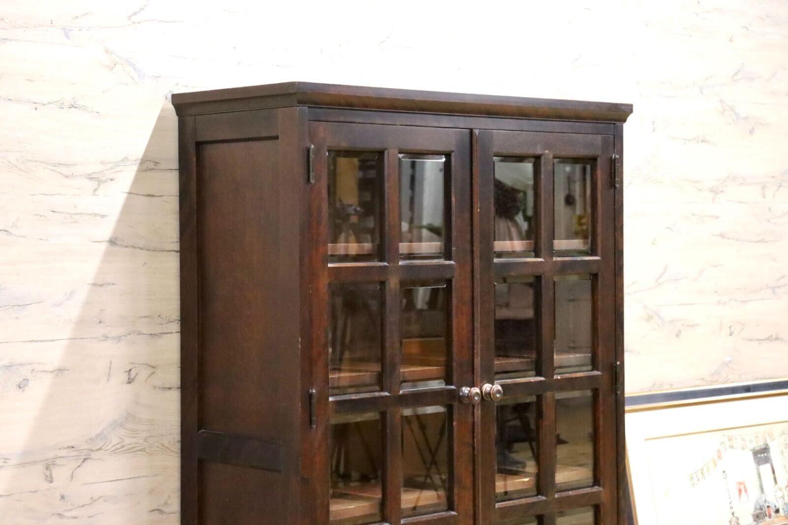 GMGN186B○北海道民芸家具 本棚 書棚 本箱 キャビネット 飾り棚 樺無垢材 飛騨産業 和家具 和モダン レトロ 古民家 旅館 書斎 棚