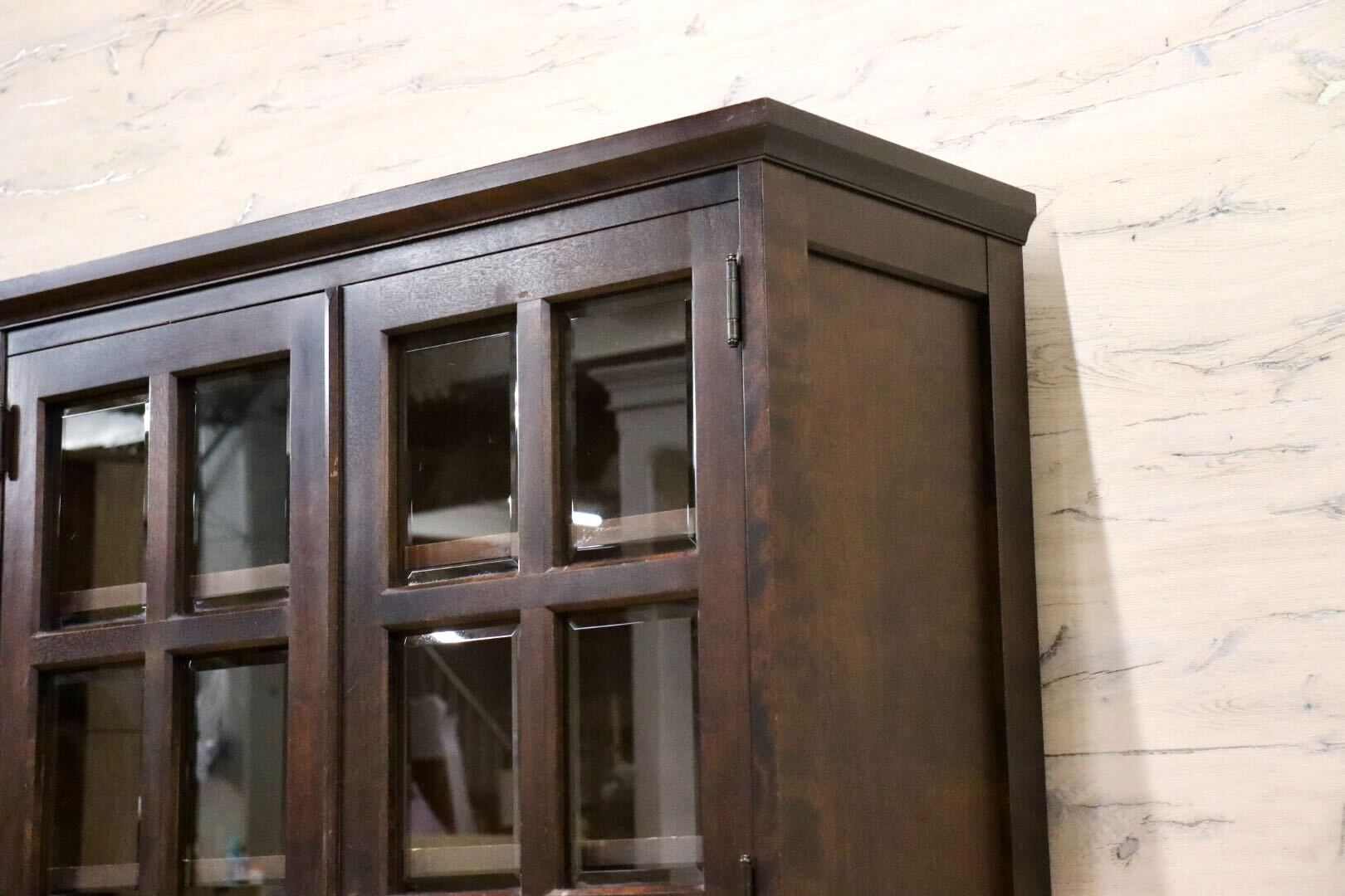 GMGN186B○北海道民芸家具 本棚 書棚 本箱 キャビネット 飾り棚 樺無垢材 飛騨産業 和家具 和モダン レトロ 古民家 旅館 書斎 棚