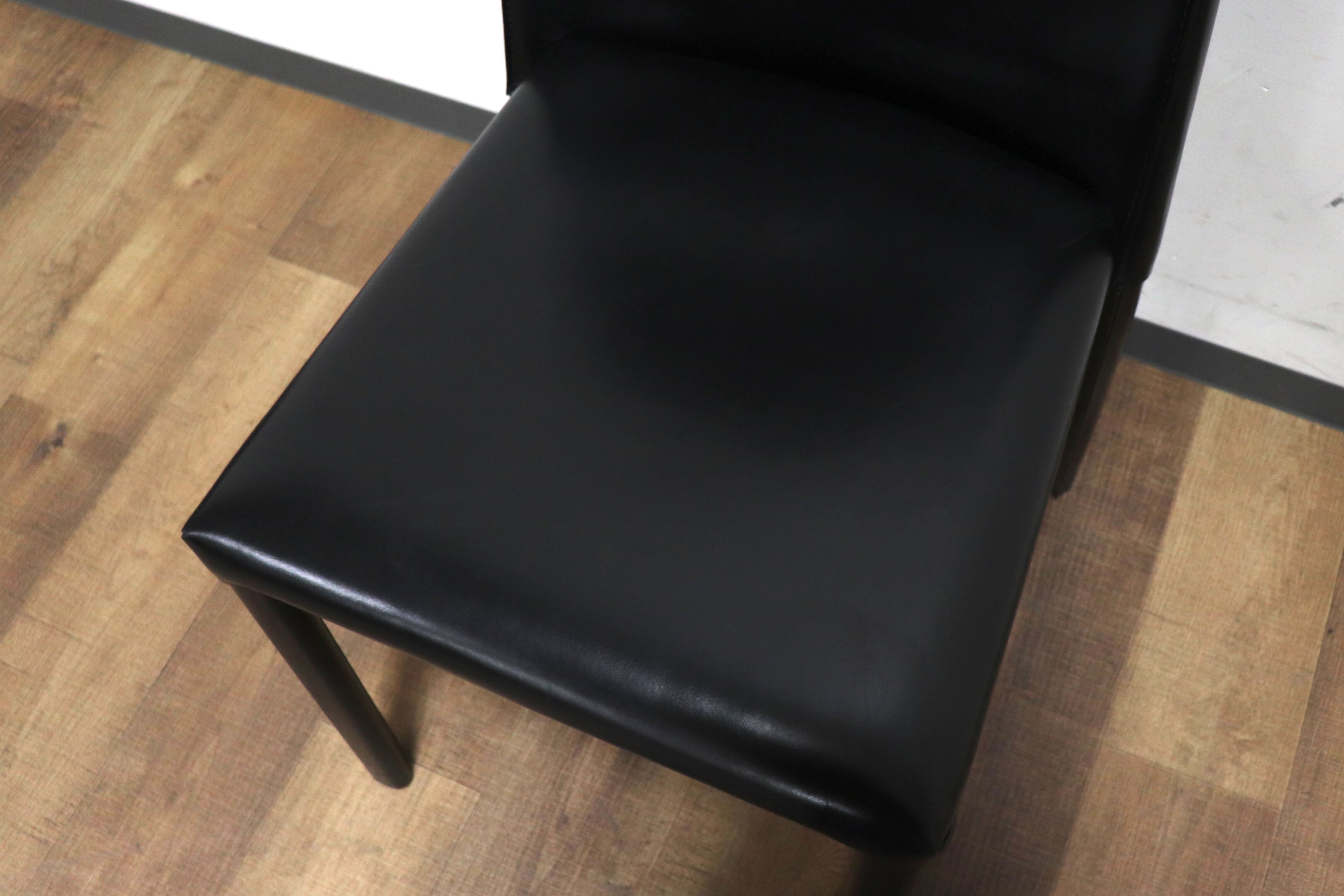 GMHN288D○FRAG / フラッグ LATINA ダイニングチェア アームレスチェア ハイバックチェア 椅子 ブラック 本革 イタリア製 検)カッテラン