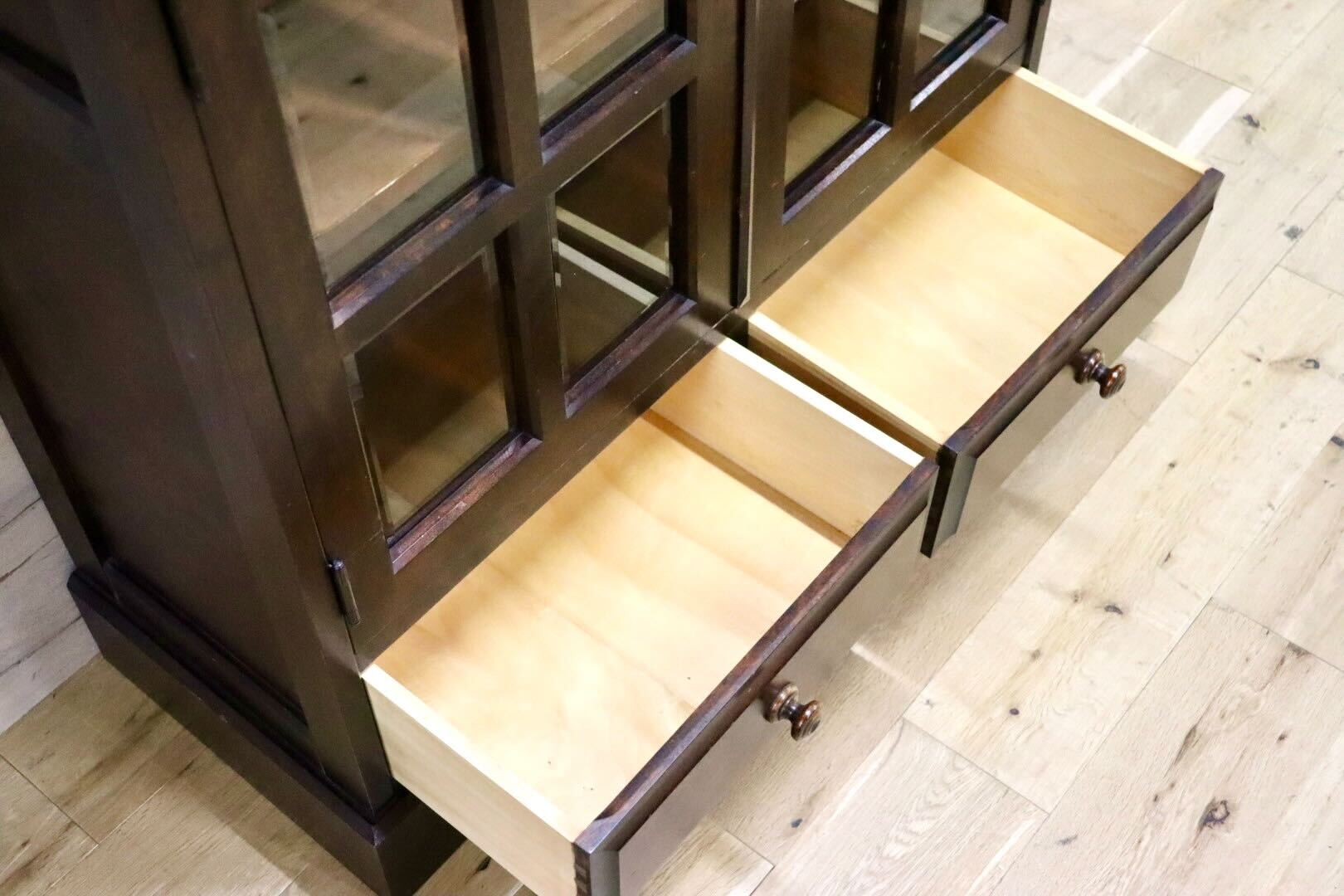 GMGN186B○北海道民芸家具 本棚 書棚 本箱 キャビネット 飾り棚 樺無垢材 飛騨産業 和家具 和モダン レトロ 古民家 旅館 書斎 棚