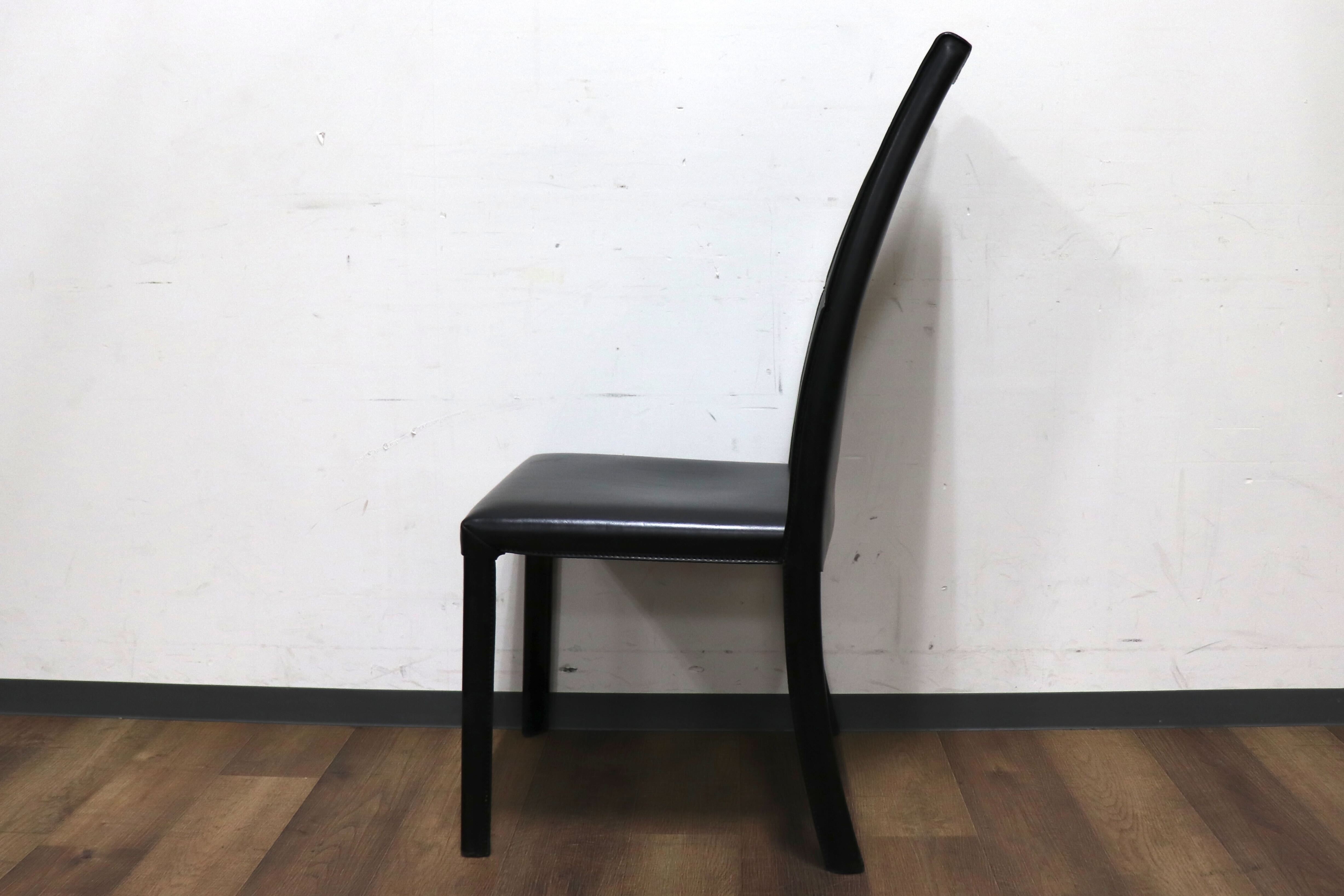 GMHN288D○FRAG / フラッグ LATINA ダイニングチェア アームレスチェア ハイバックチェア 椅子 ブラック 本革 イタリア製 検)カッテラン