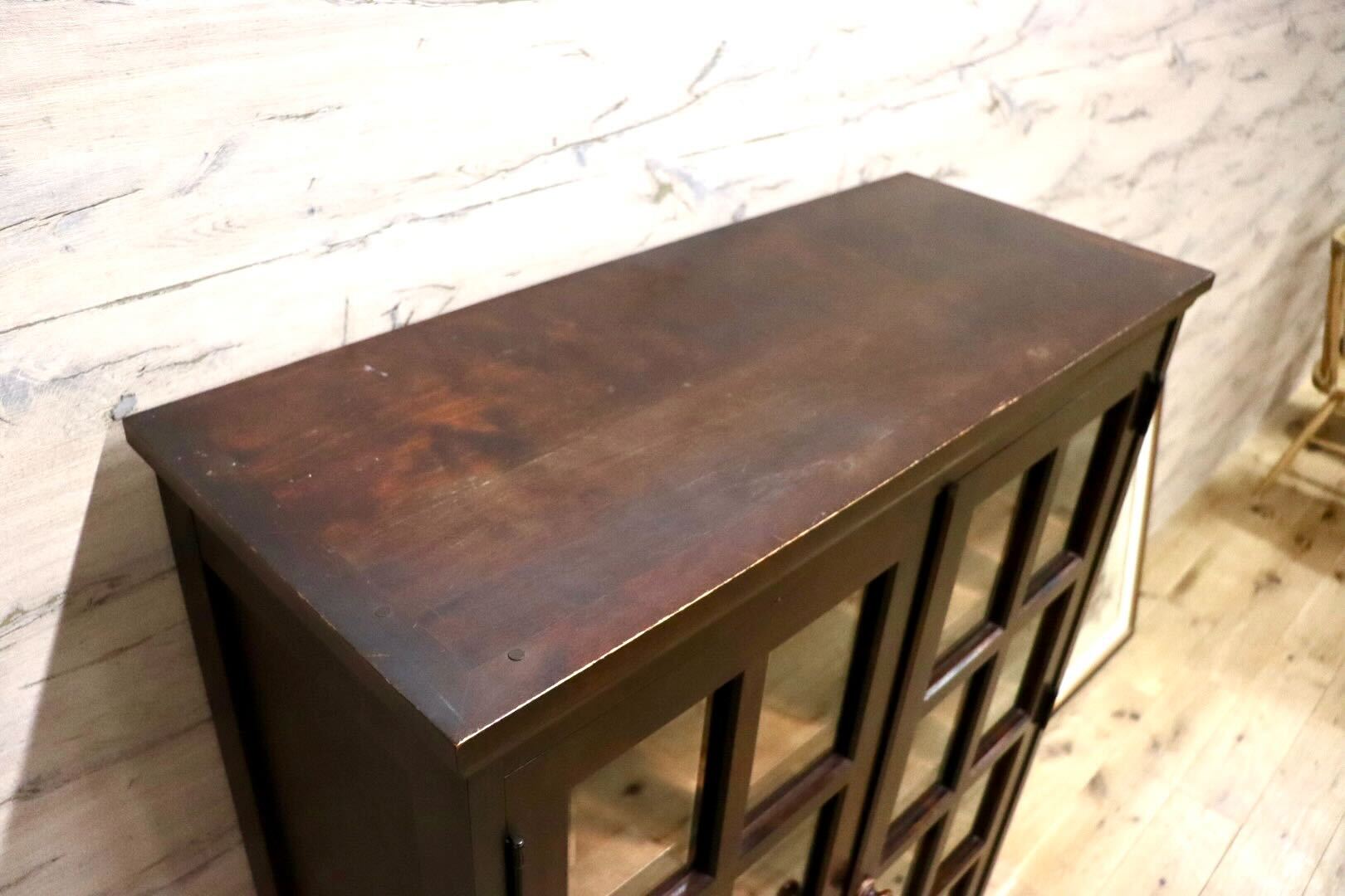 GMGN186B○北海道民芸家具 本棚 書棚 本箱 キャビネット 飾り棚 樺無垢材 飛騨産業 和家具 和モダン レトロ 古民家 旅館 書斎 棚