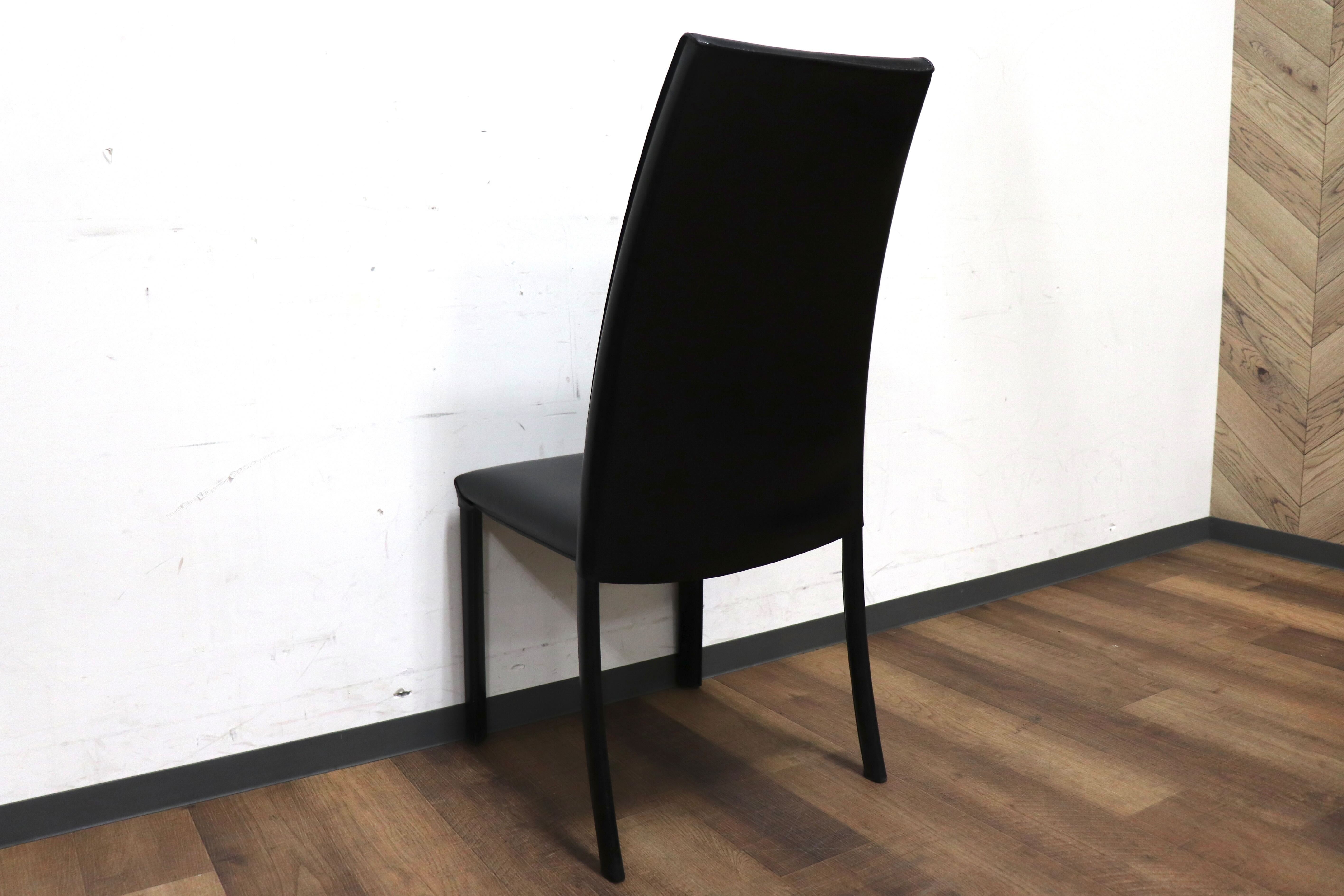 GMHN288D○FRAG / フラッグ LATINA ダイニングチェア アームレスチェア ハイバックチェア 椅子 ブラック 本革 イタリア製 検)カッテラン