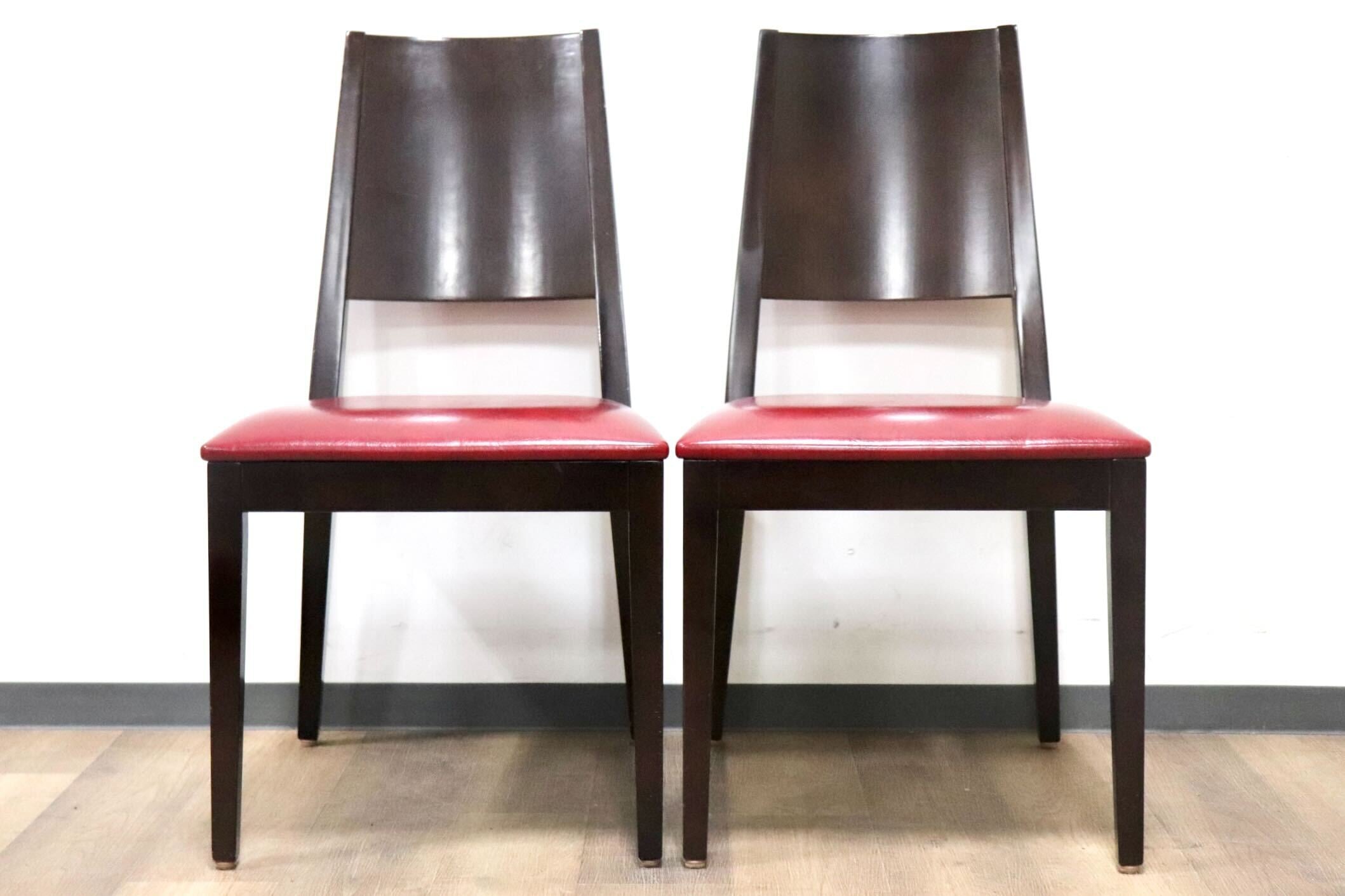 GMHH12C○CRES ダイニングチェア 椅子 2脚セット 食卓椅子 アームレスチェア 木製 合皮 モダン レトロ 店舗 カフェ 喫茶