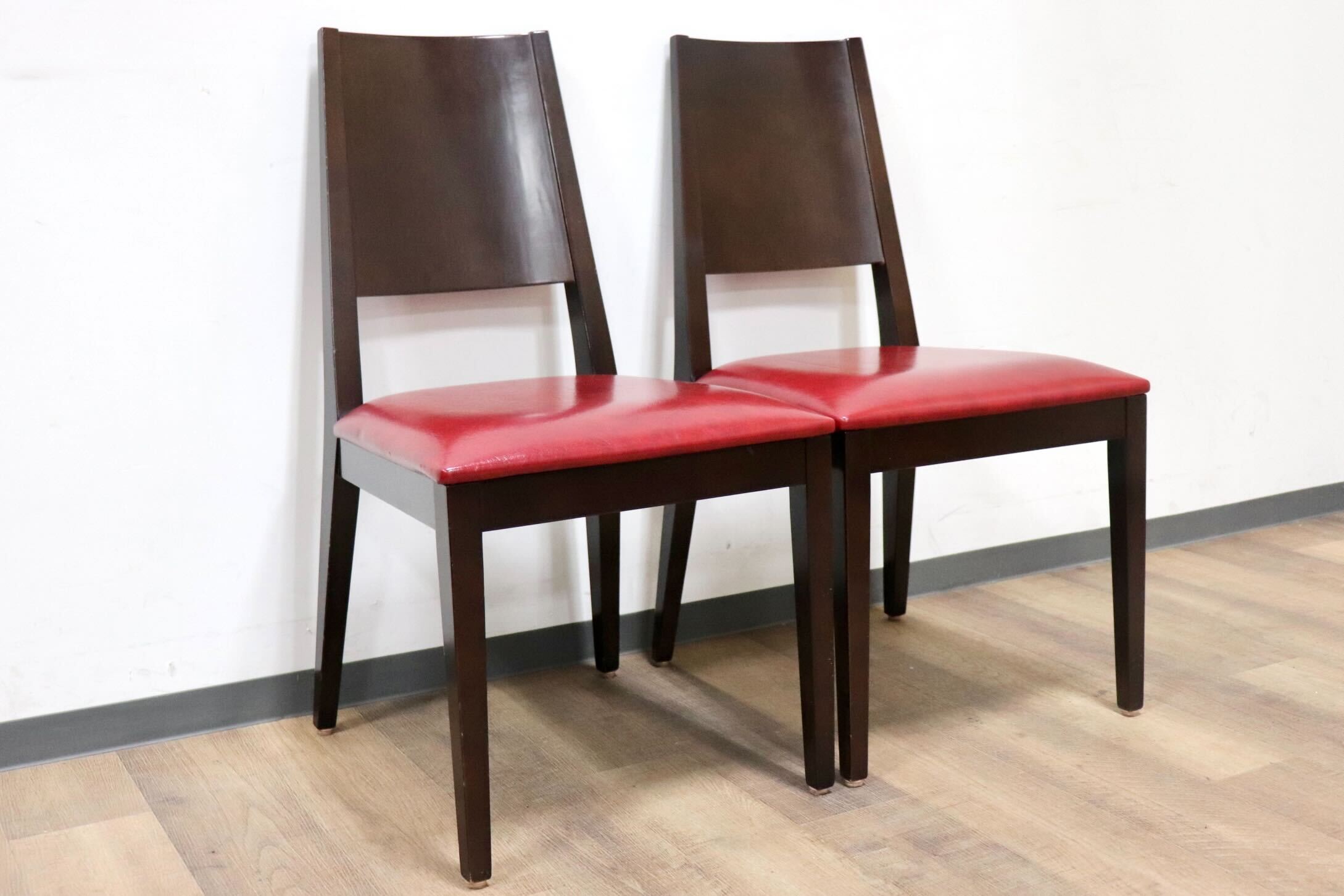 GMHH12C○CRES ダイニングチェア 椅子 2脚セット 食卓椅子 アームレスチェア 木製 合皮 モダン レトロ 店舗 カフェ 喫茶