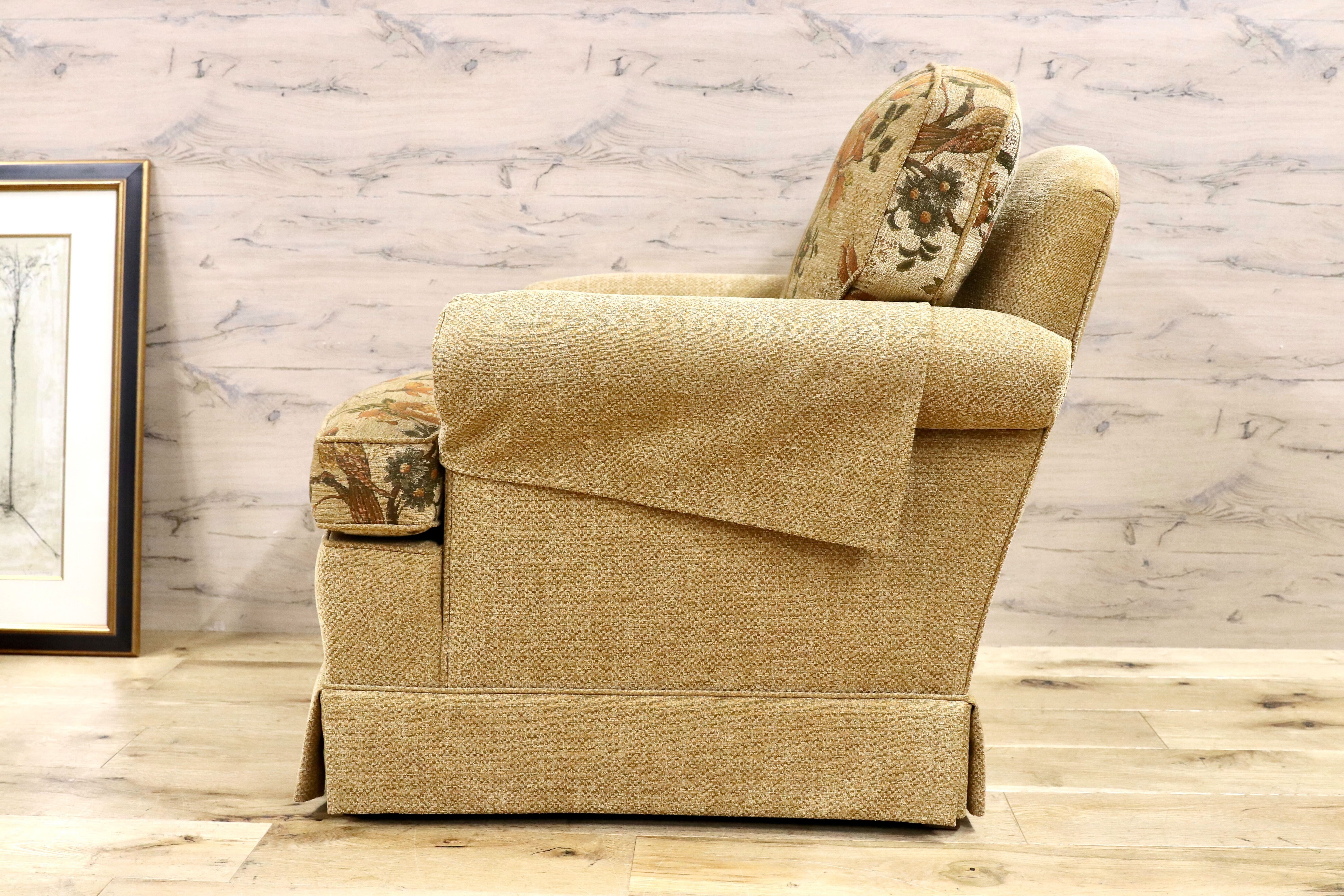 GMGS154A○DREXEL HERITAGE / ドレクセルヘリテイジ 最高級 1人掛けソファ シングルソファ ファブリック クラシック 定価約60万 美品